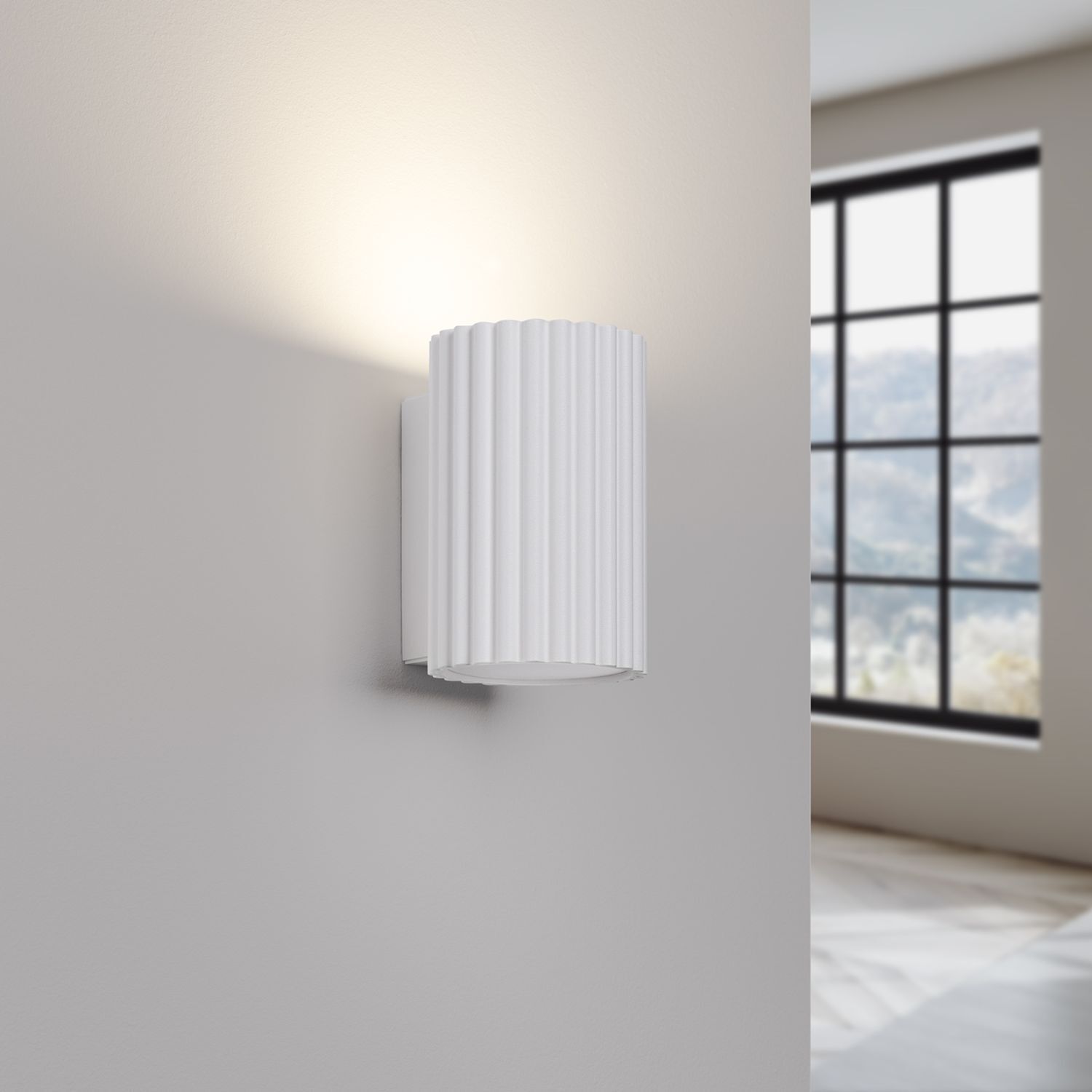 Applique blanche petite H : 10 cm GU10 en aluminium