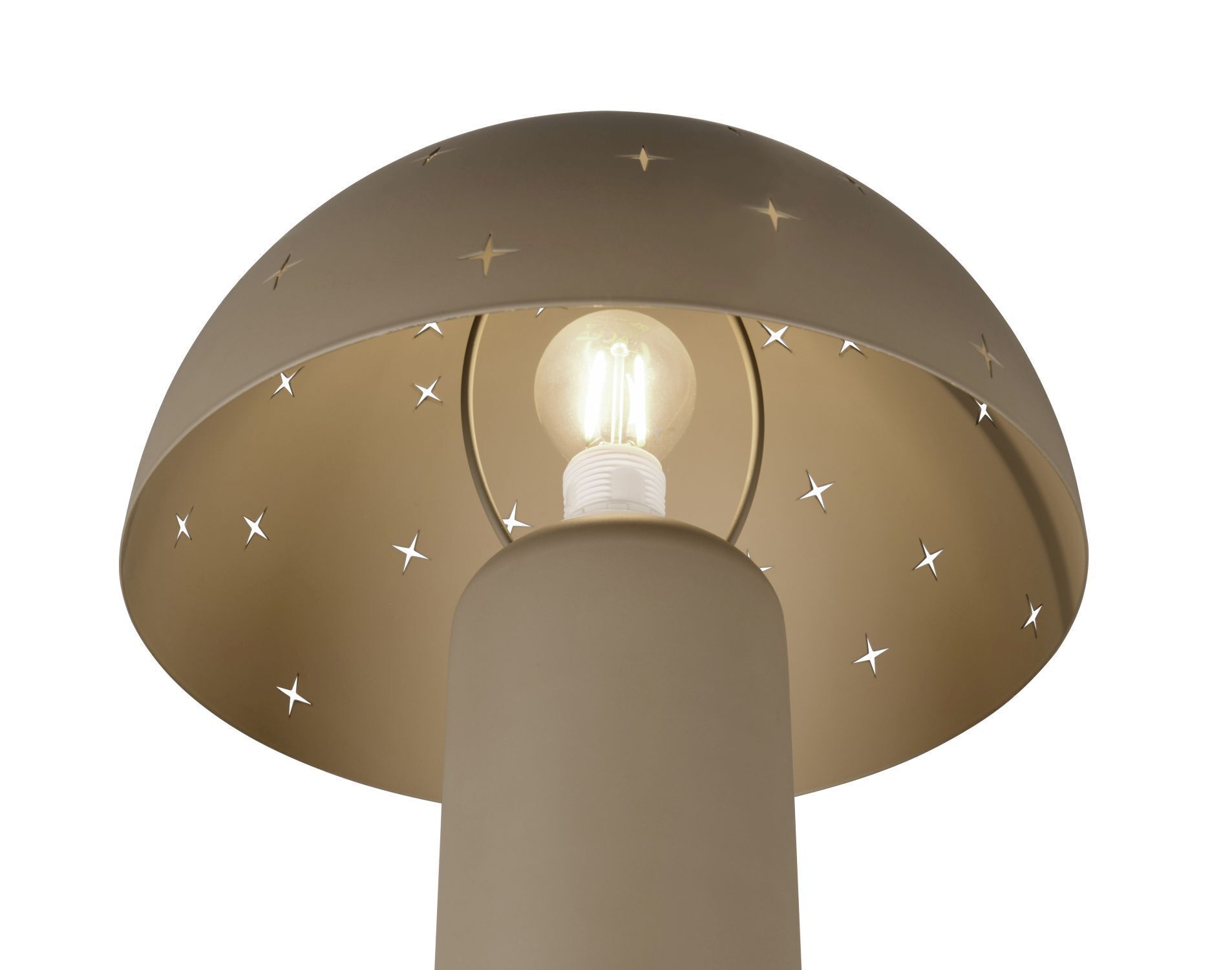 Lampe de table stylée Taupe Métal E14 32,5 cm Étoiles Lampe, Lampenschirm