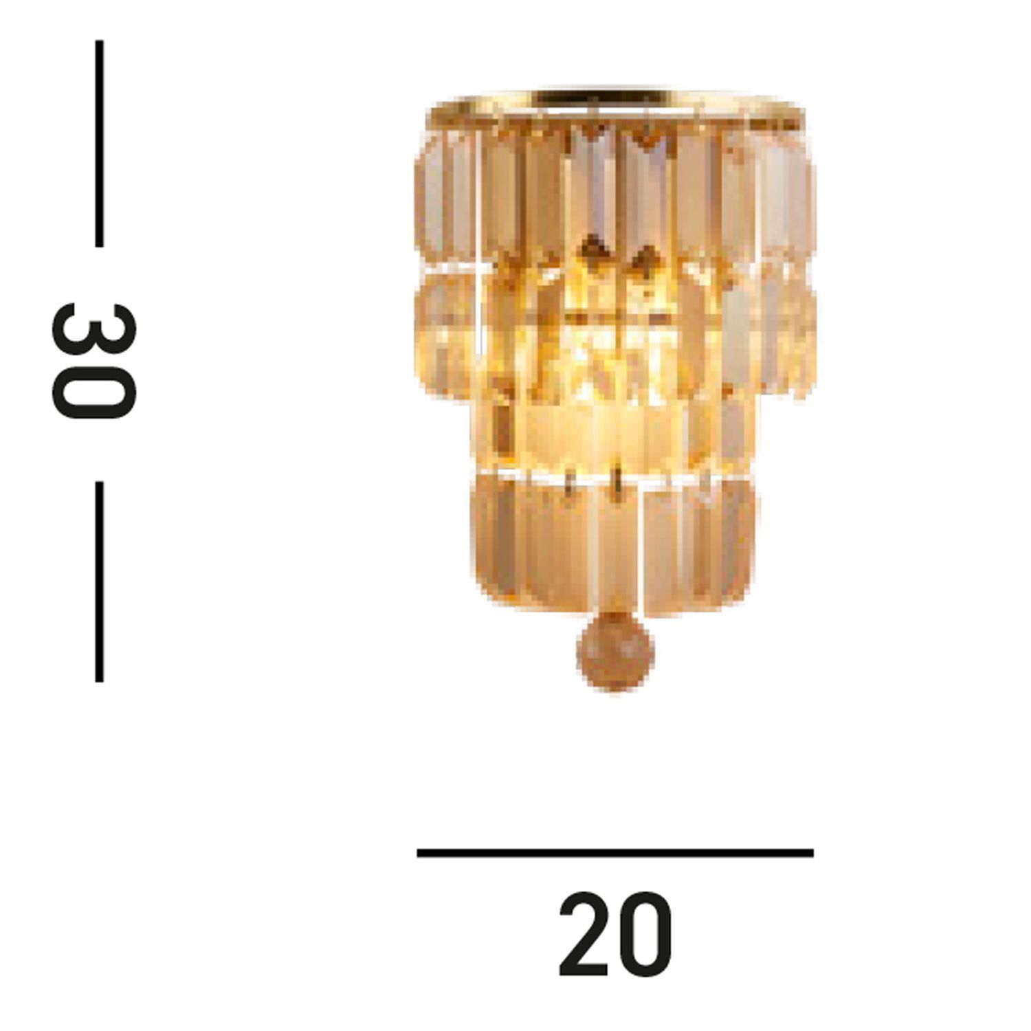 Applique verre métal E14 IP44 en laiton champagne