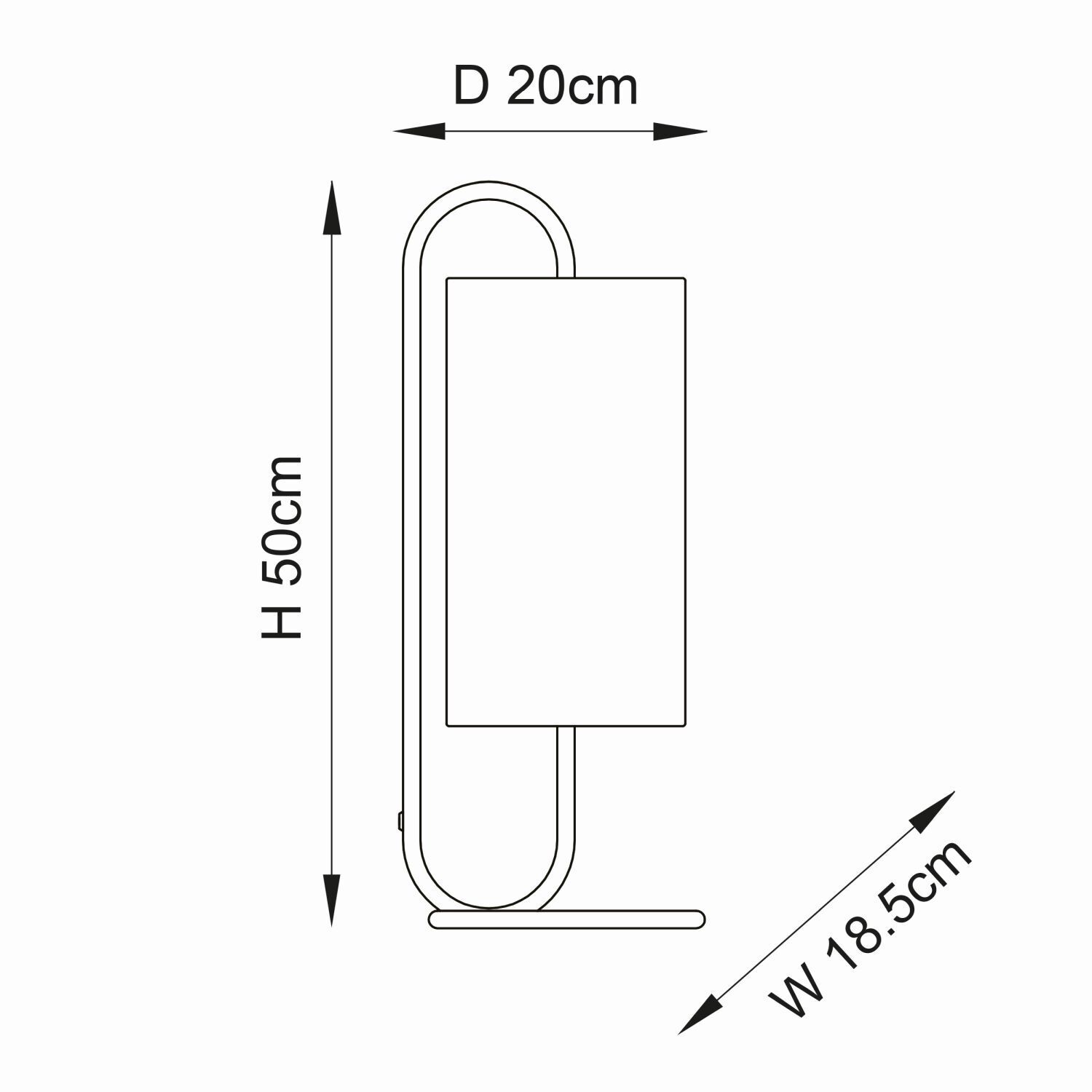 Lampe de table noire 50 cm de haut Tissu Métal Moderne E27