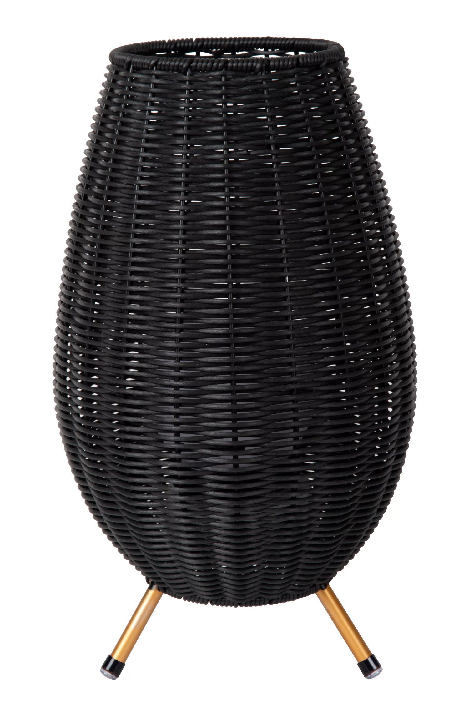 LED Akku Tischlampe dimmbar Schwarz IP44 36 cm Terrasse Gewebt, Lampe