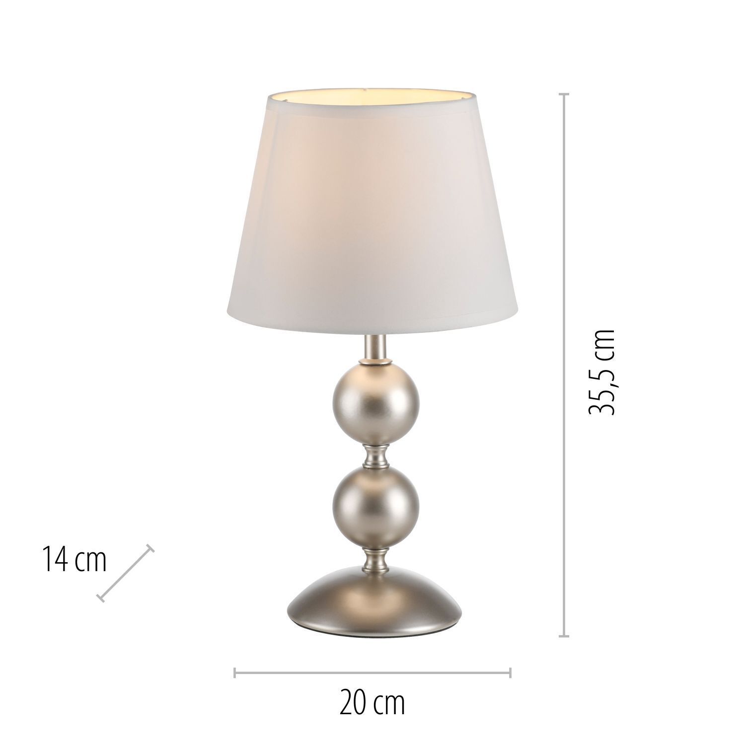 Lampe de table Abat-jour tissu Métal Crème Bronze 36 cm E27