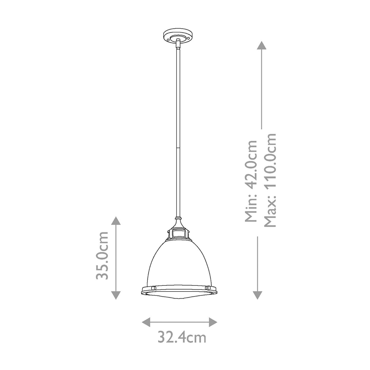 Lampe à suspendre Abat-jour en verre D : 32,4 cm rond H : max. 110 cm Lampe à suspendre Abat-jour en verre D : 32,4 cm rond H : max. 110 cm