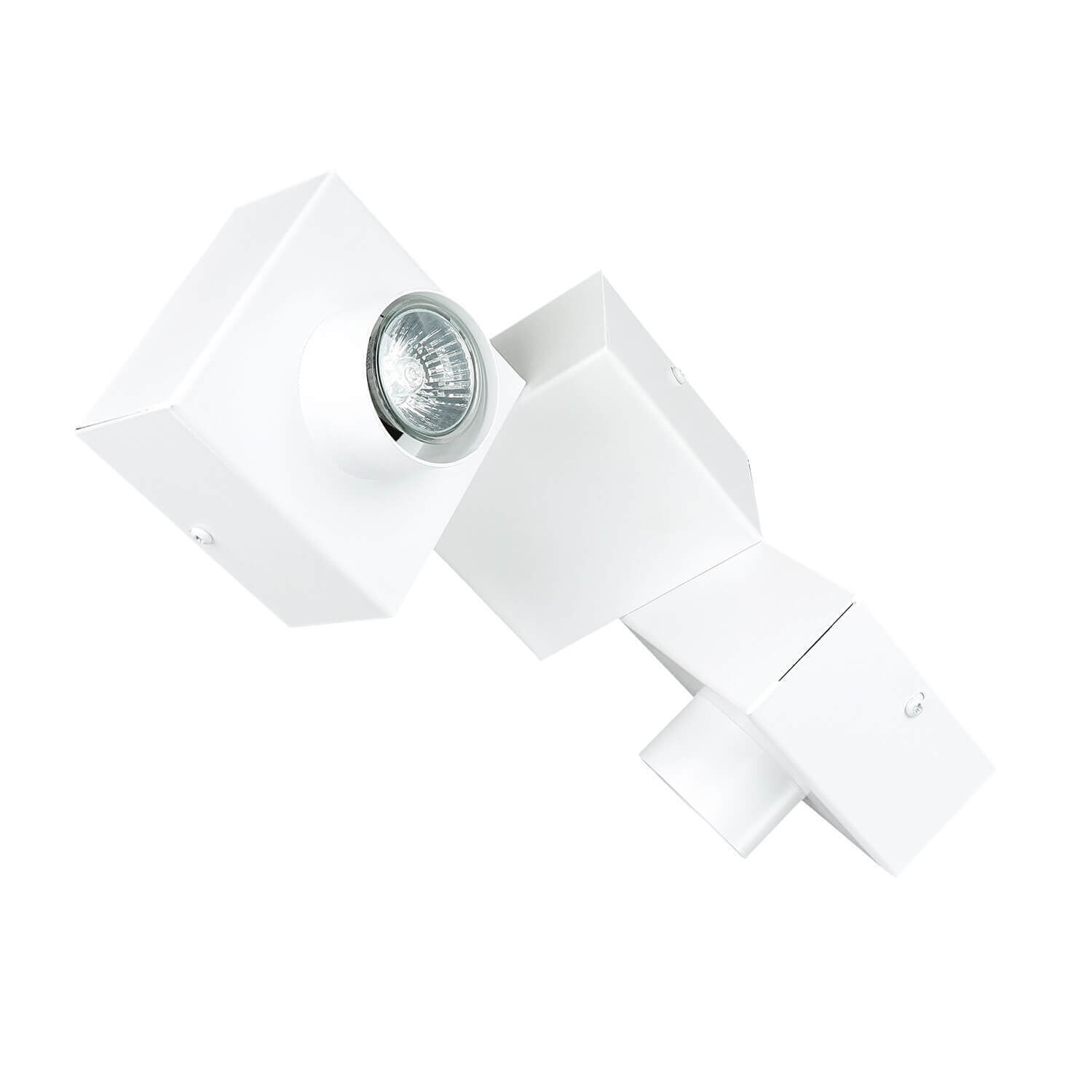 Plafonnier Quader Design Blanc Métal 2x GU10