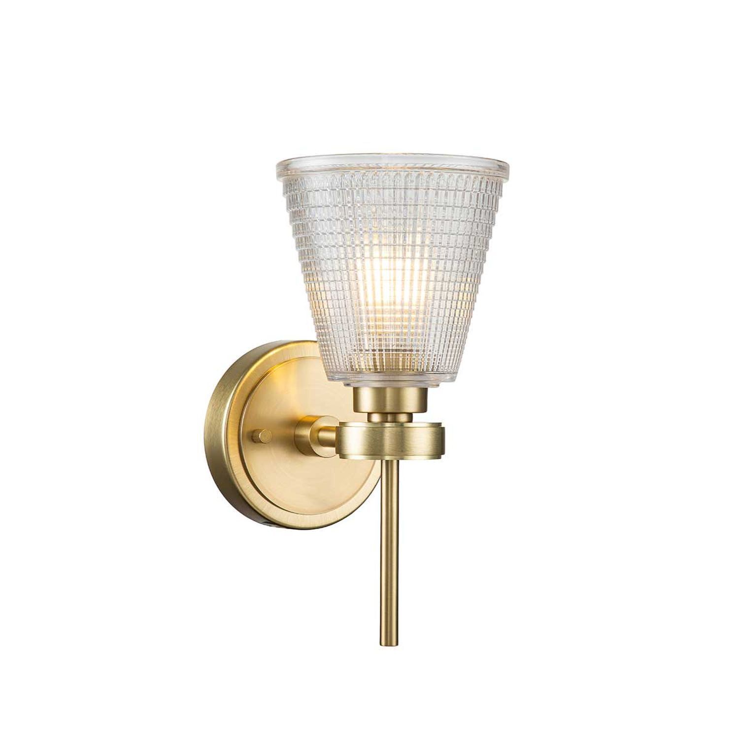 Torche murale salle de bain métal verre H : 26 cm IP44 en laiton