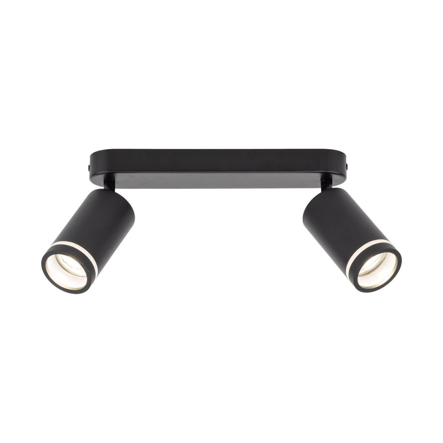 Spot de plafond en métal 43,5cm de long noir 2 flammes GU10