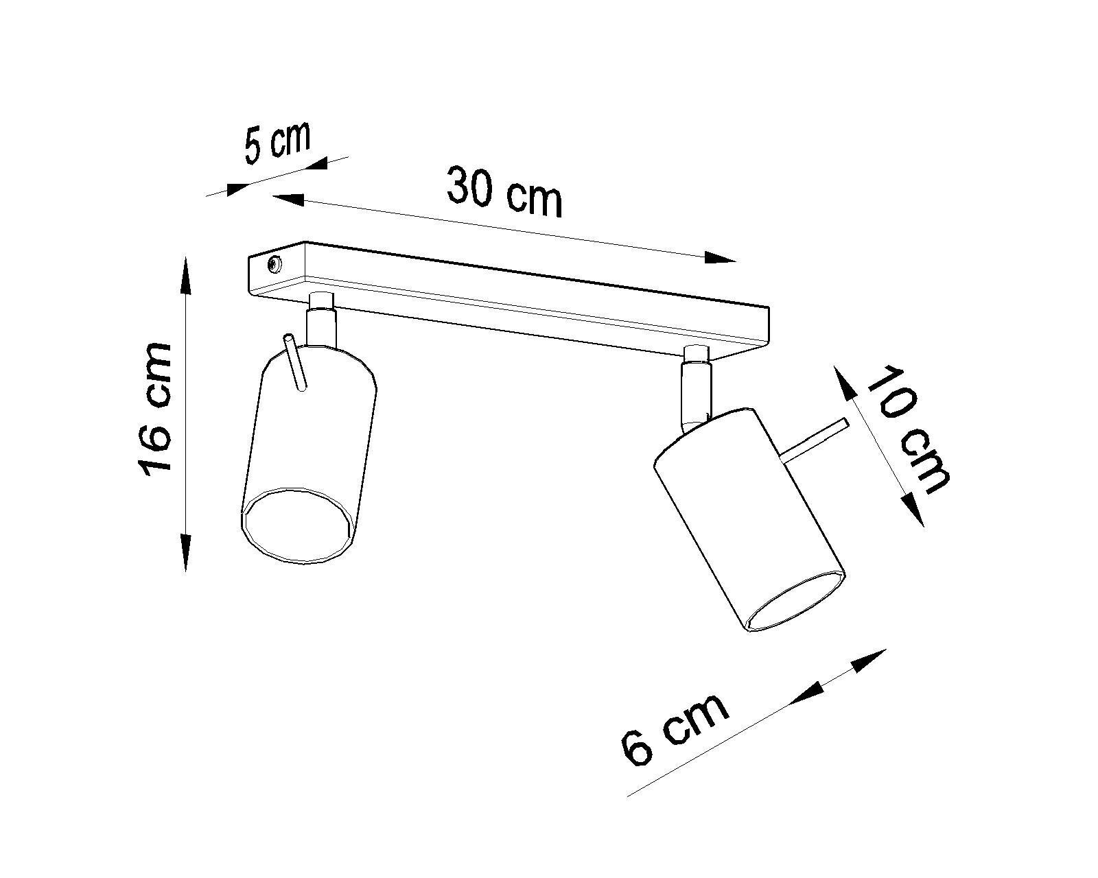Spot de plafond 2 flammes GU10 30 cm allongé chrome