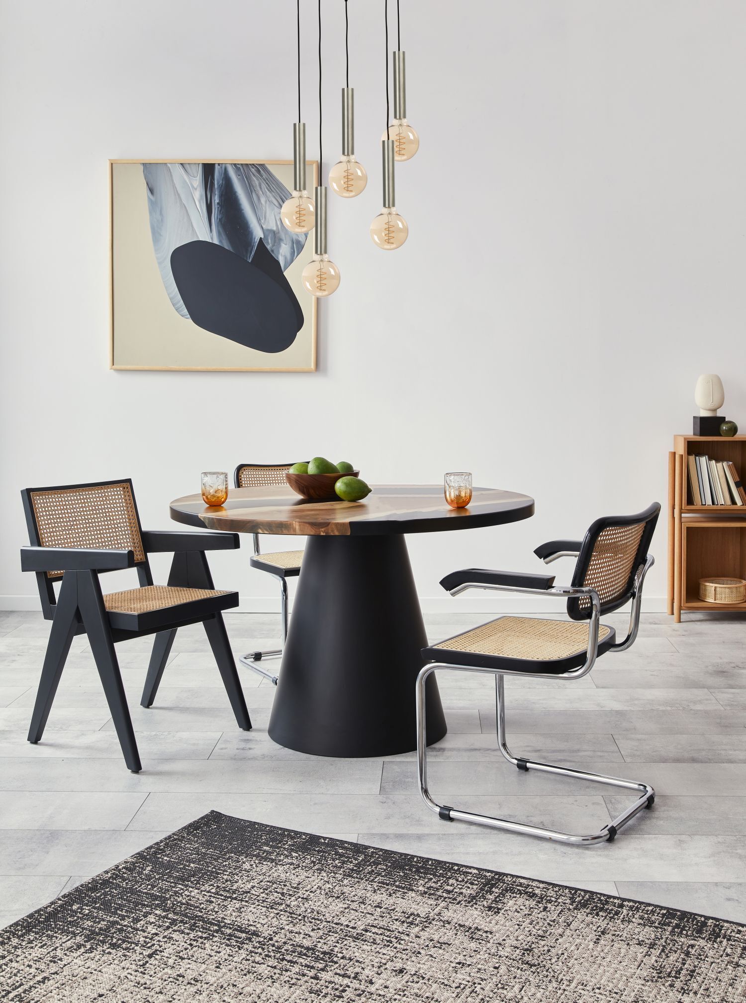 Suspension métal ajustable pour E27 noir nickel