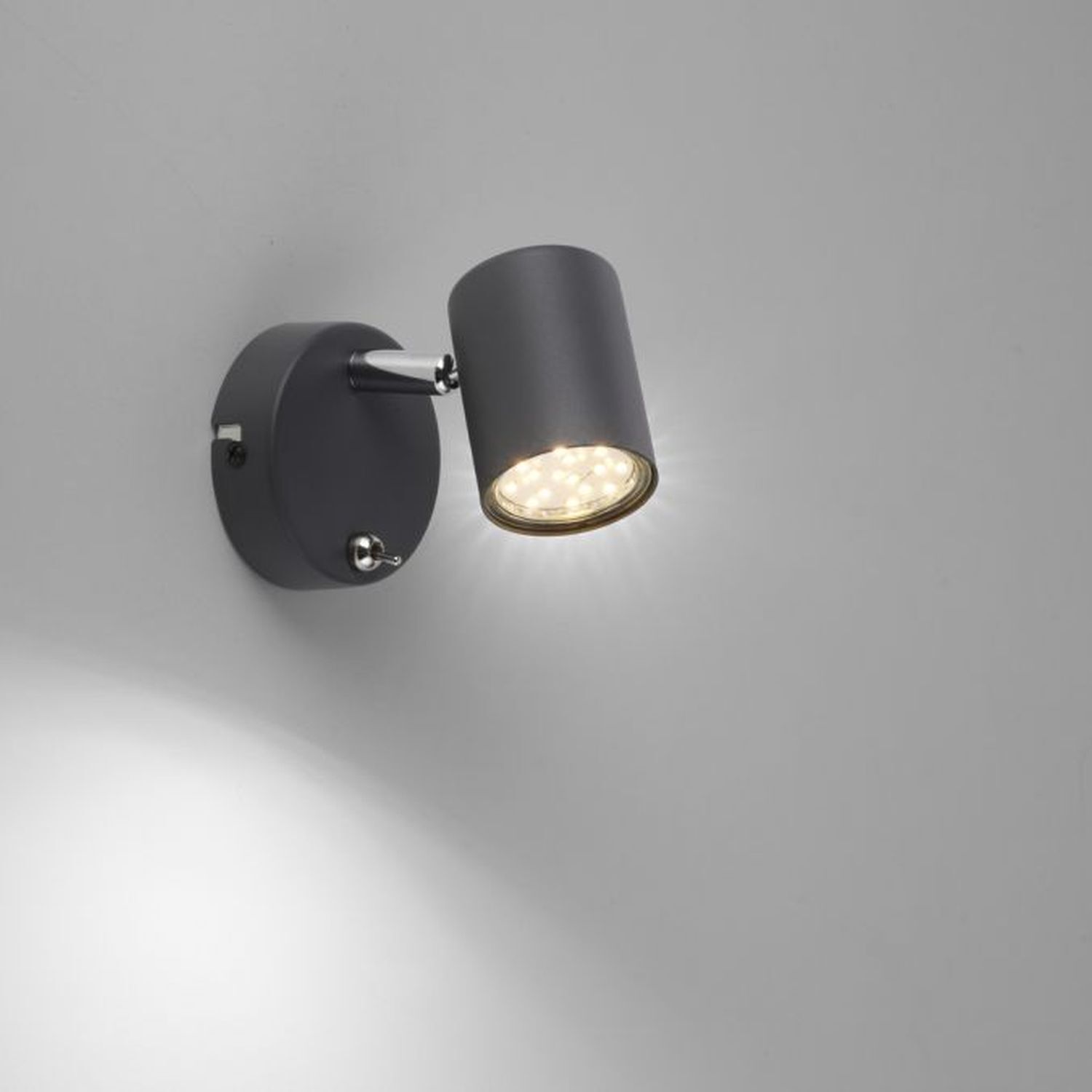 Projecteur mural mobile Noir Interrupteur GU10 P:12 cm Beleuchtung