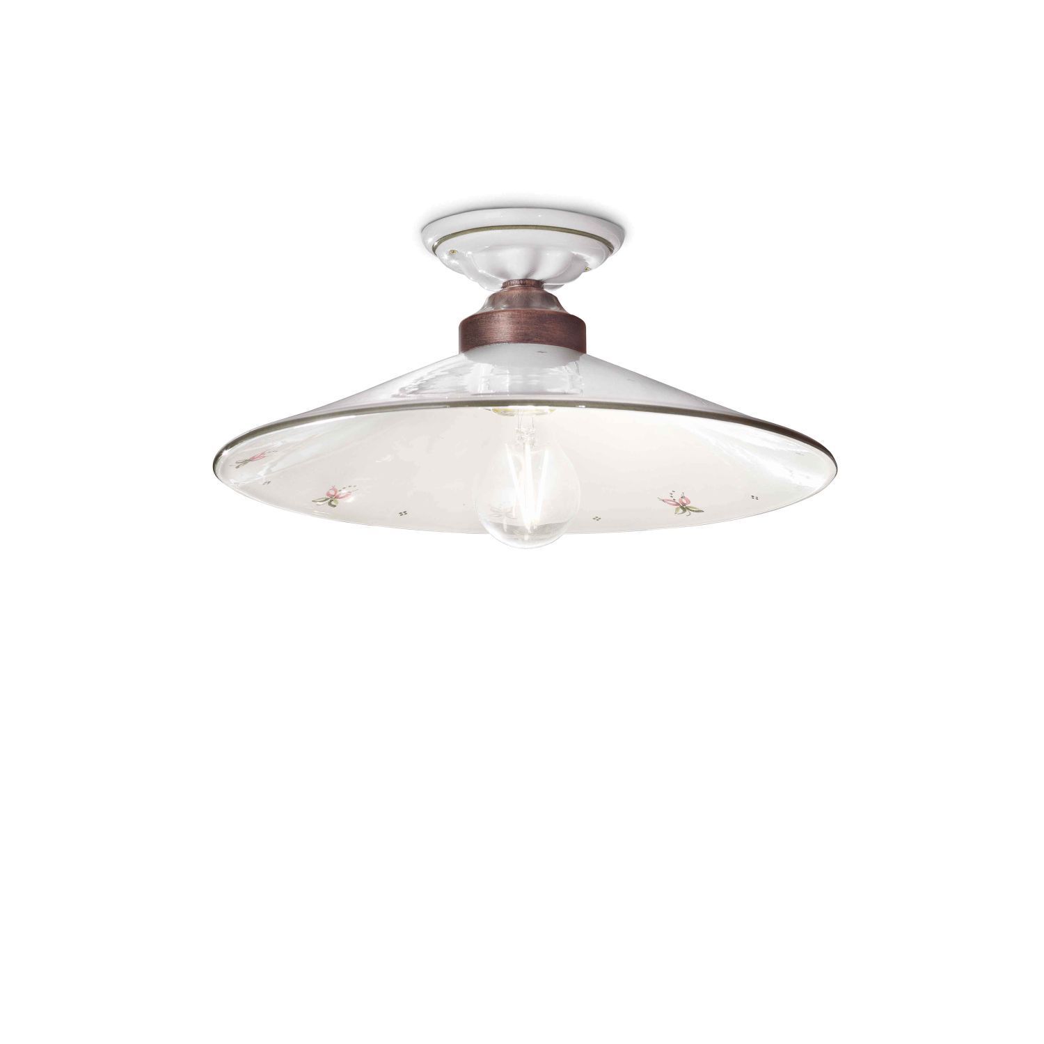 Lampe de plafond céramique artisanale E27 D : 30 cm rond maison de campagne Deckenleuchte, Leuchte