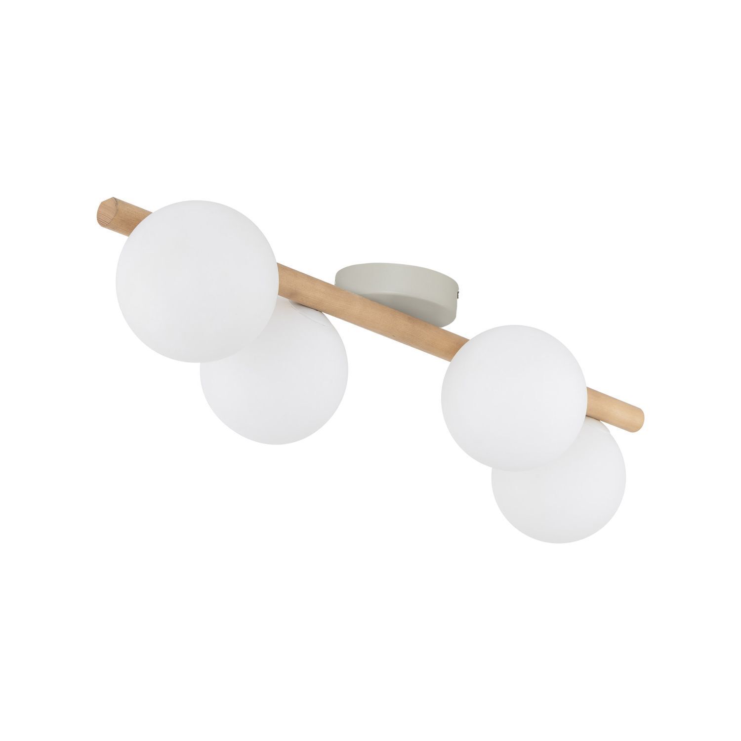 Plafonnier verre bois métal 65 cm long 4-flamme G9 Gerät, Deckenventilator, Elektrisches Gerät