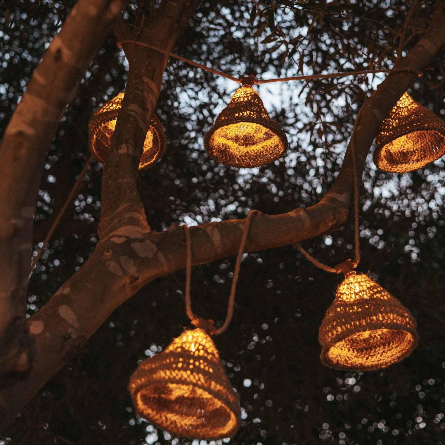 Guirlande lumineuse solaire à LED Jardin 5m de long Outdoor Jute IP44