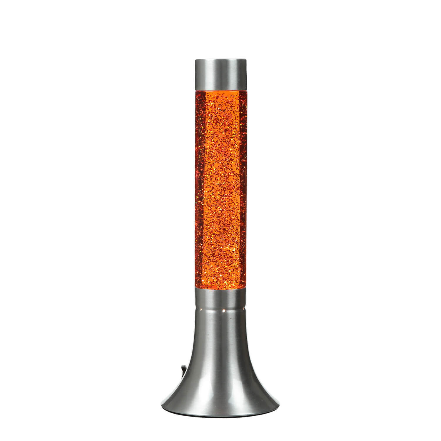 Lampe à lave rétro paillettes orange ronde Ø13cm YVONNE