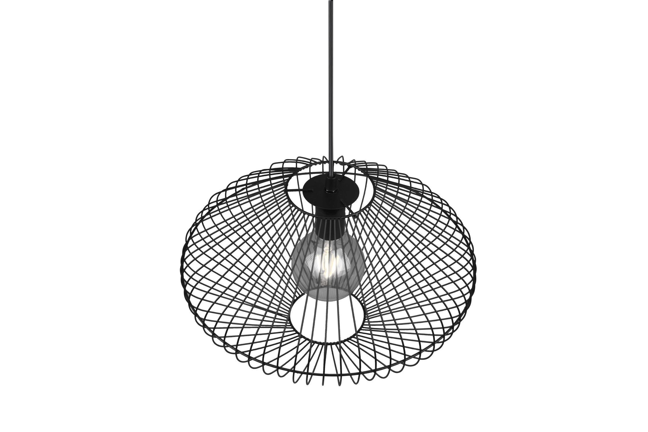 Lampe à suspendre noire Abat-jour filaire Métal E27 Ø38 cm Rétro