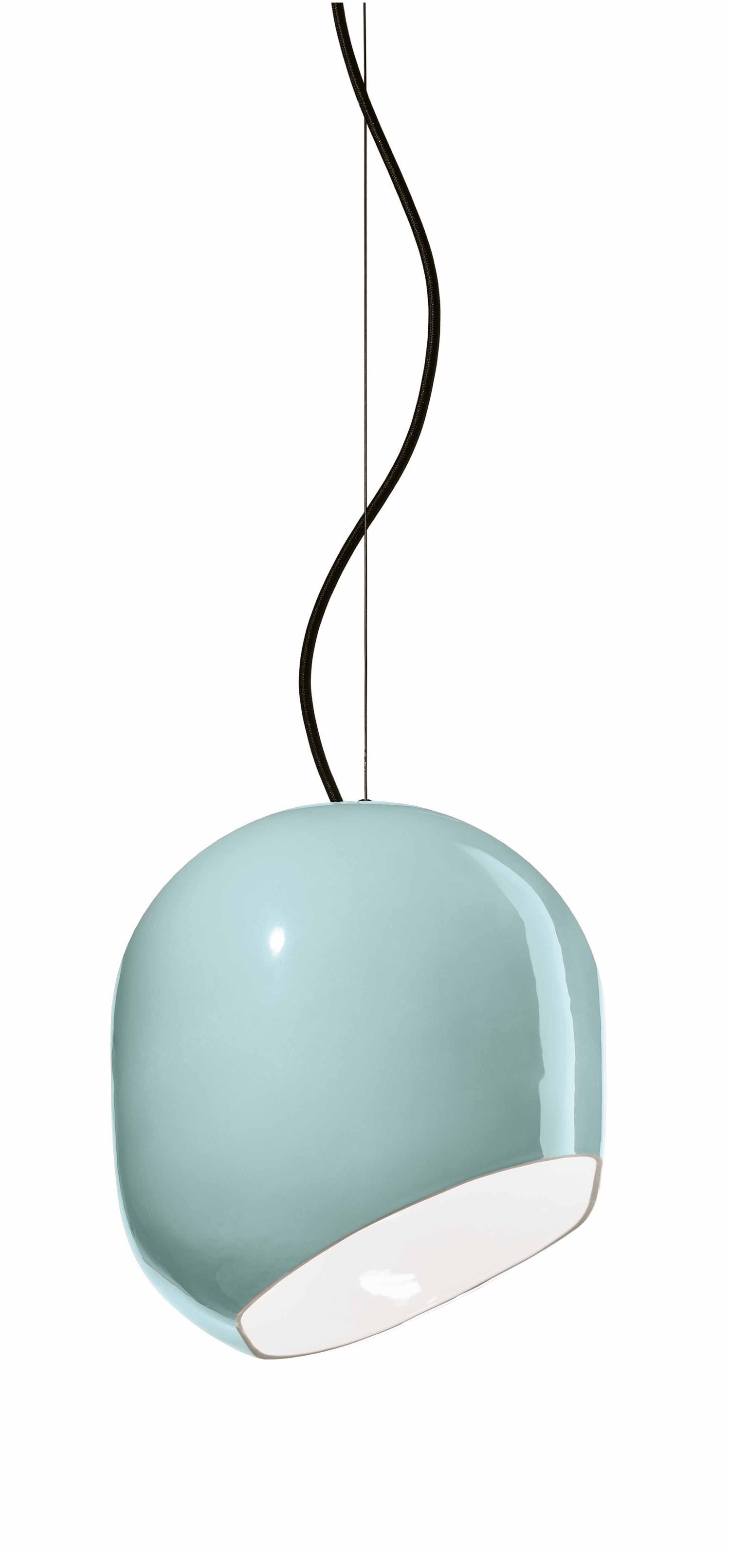 Suspension céramique H : max. 150 cm Bleu clair E27 rond