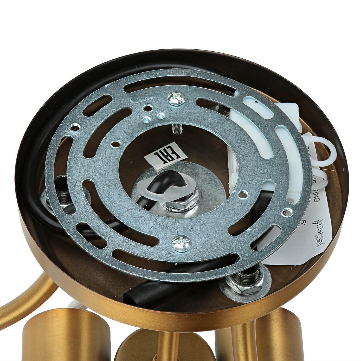 lampenfassung, montagering, metallring, Messingfinish, elektrische Bauteil
