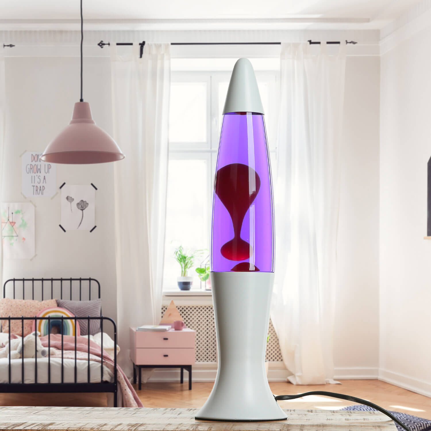 Lampe à Lave Blanc Violet Rouge Rétro Design Salon ROXY Lampe, Mobiliar