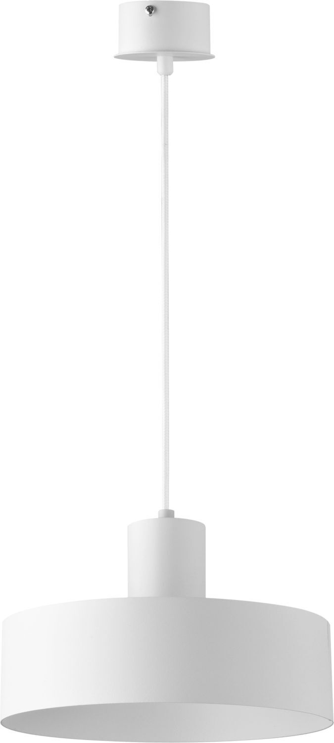 Suspension blanche large abat-jour Retro