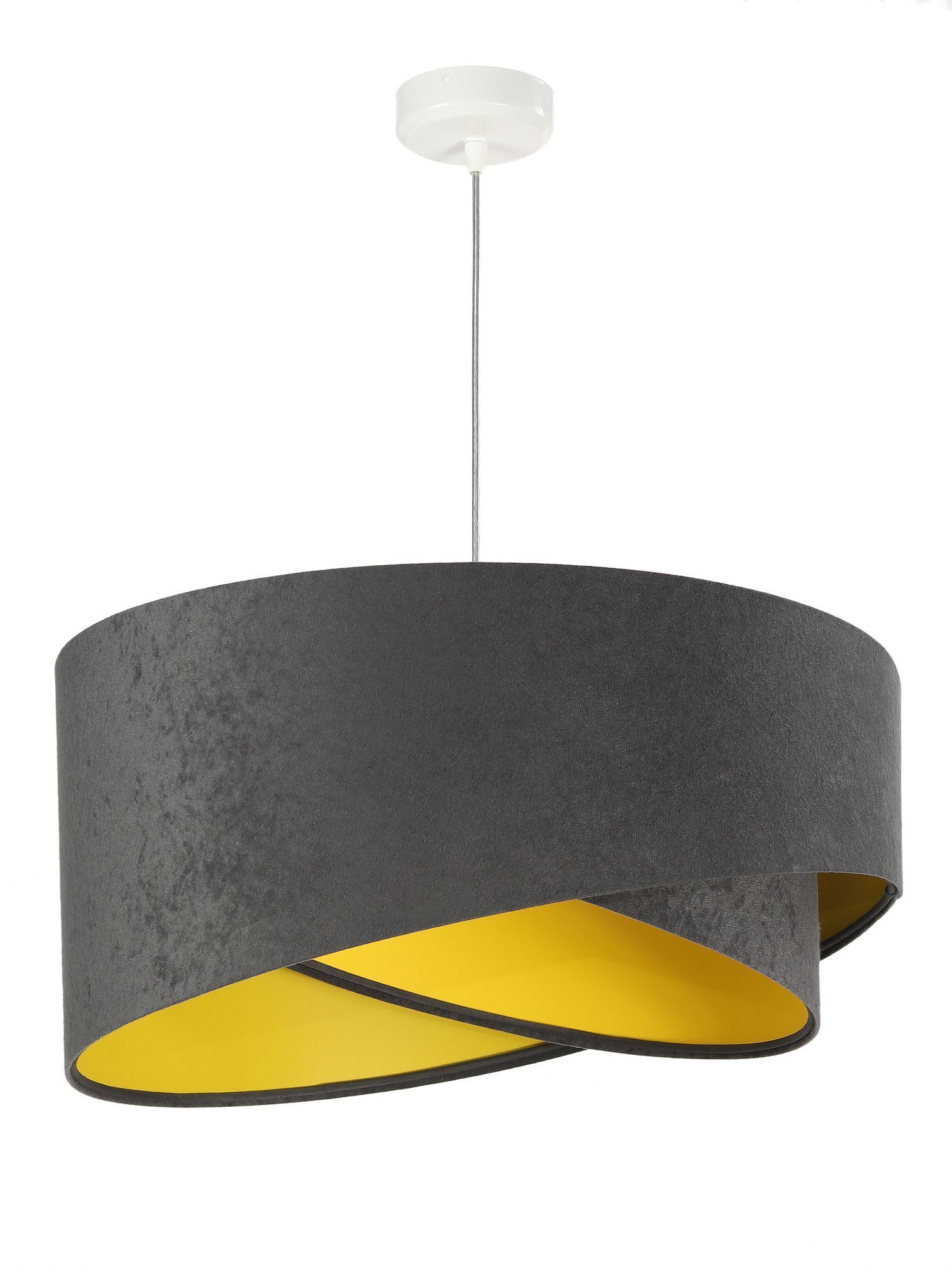 Suspension Gris foncé Jaune Ø50cm Tissu Table à manger