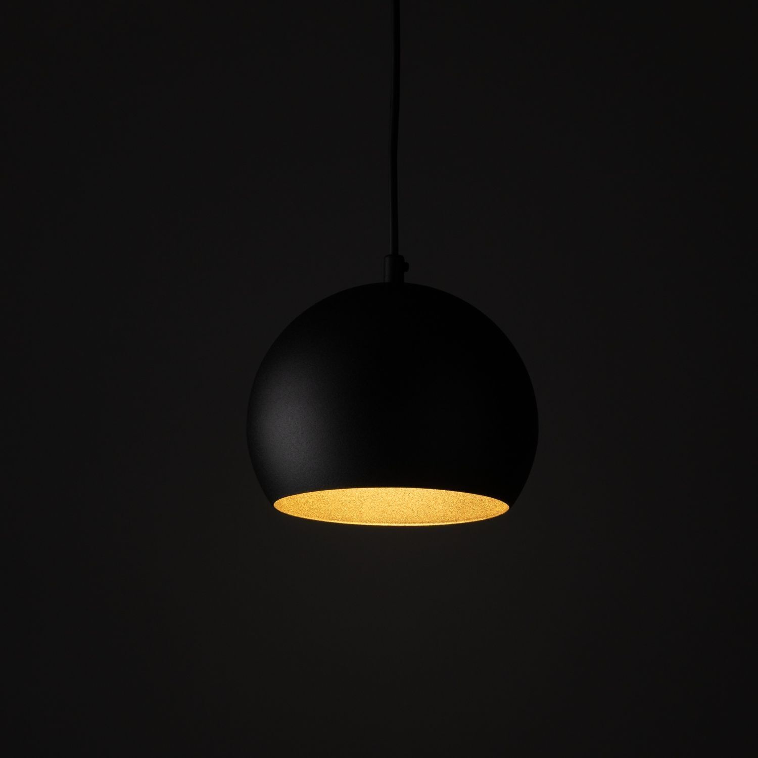 Suspension métal E27 ronde Ø 17 cm ajustable Noir Boule