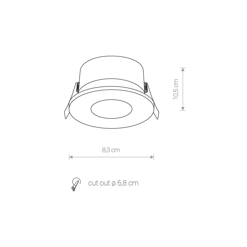 Spot encastré rond extérieur aluminium blanc Ø8,3cm