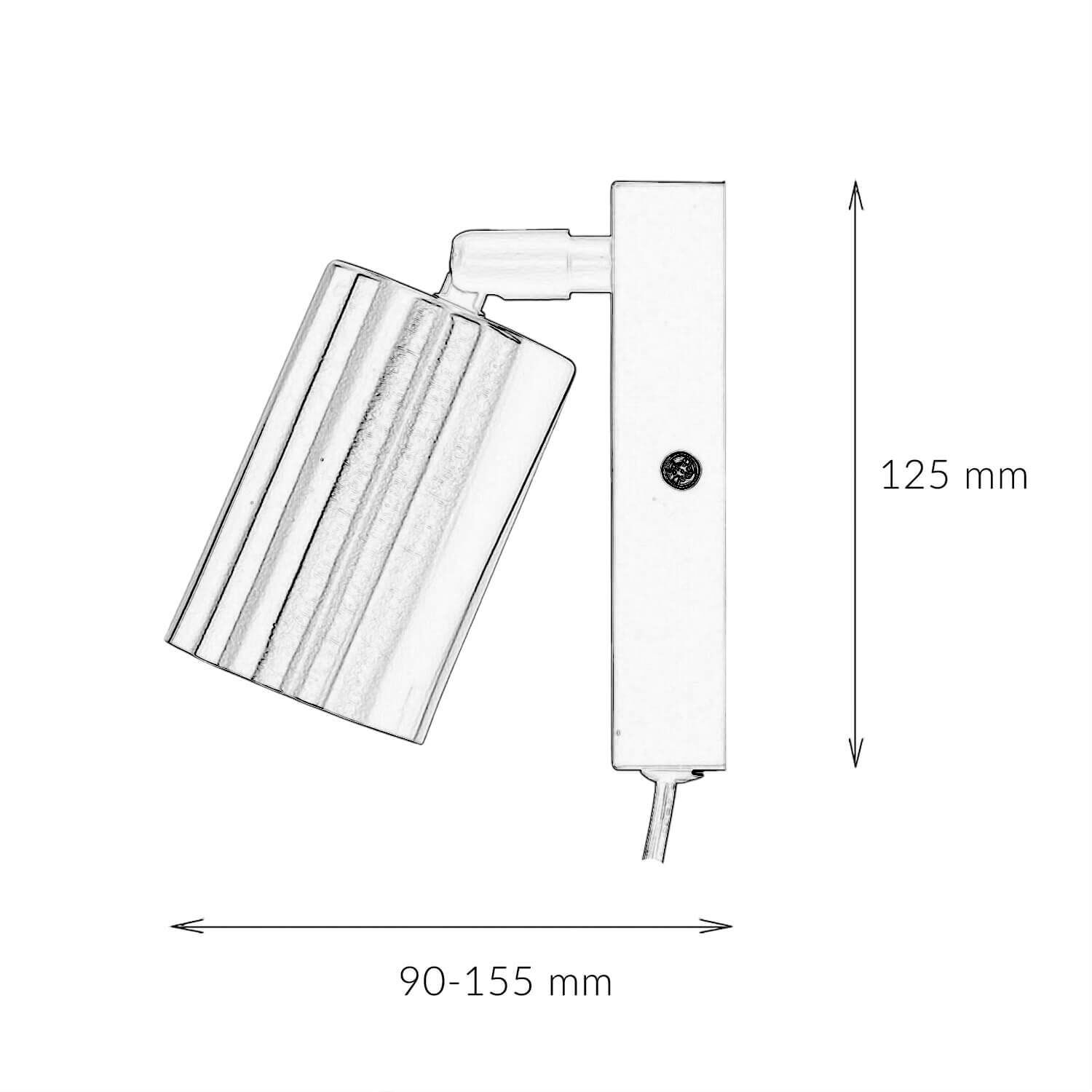 Applique avec interrupteur câble laiton GU10 réglable