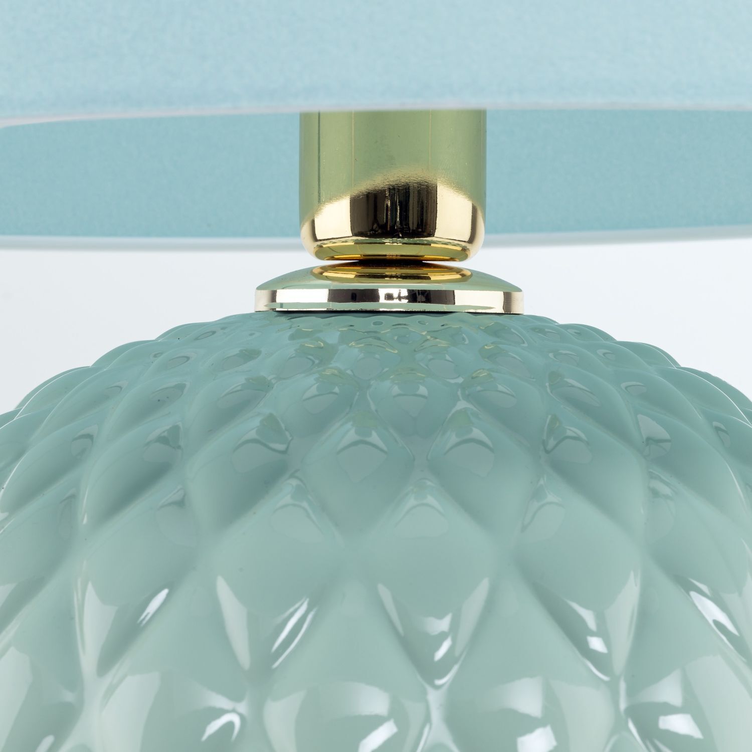 Lampe de table verre tissu 60 cm de haut menthe verte E27 DOLORES Lampe