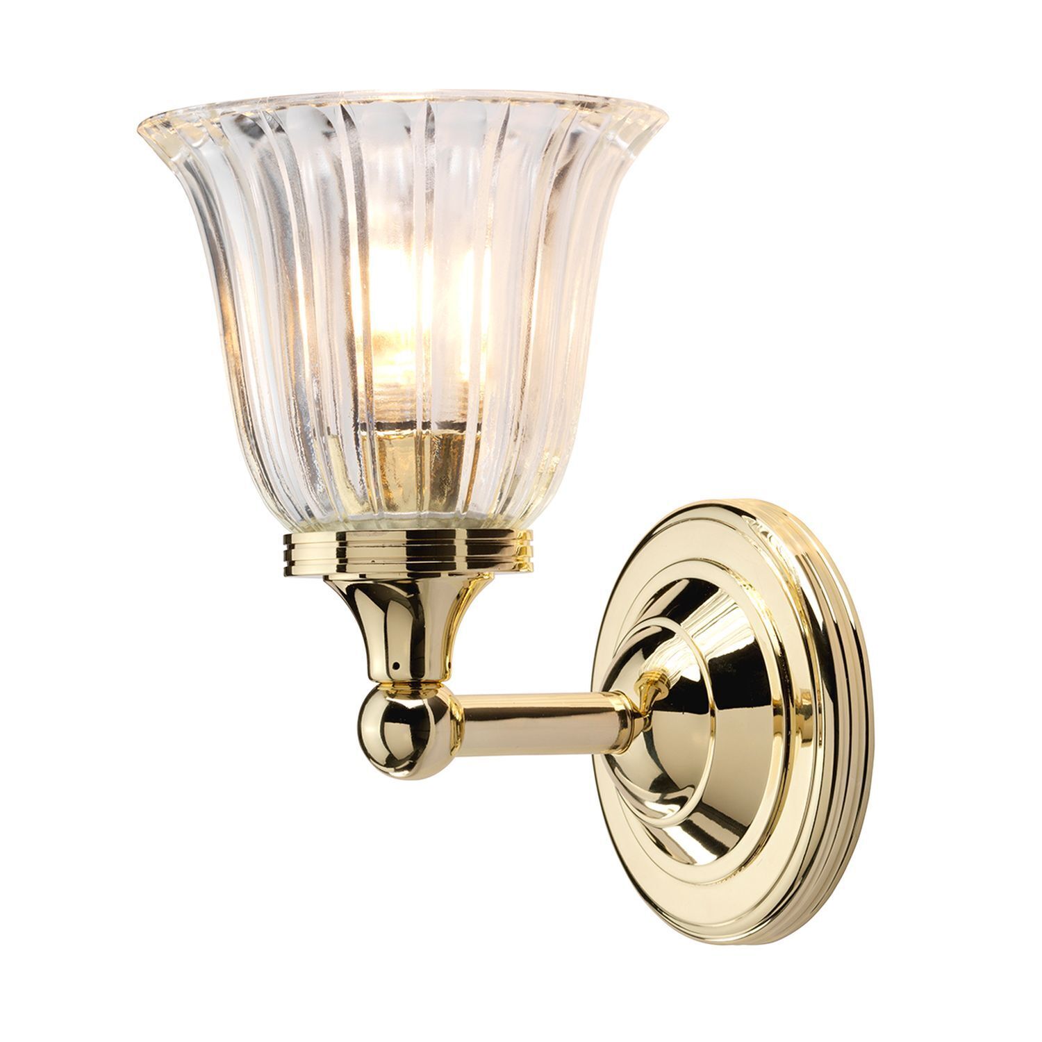 Messinglampe Bad IP44 mit LED Glas Schirm Jugendstil Leuchte, Badezimmer, Drinnen, Zimmer, Duscharmatur