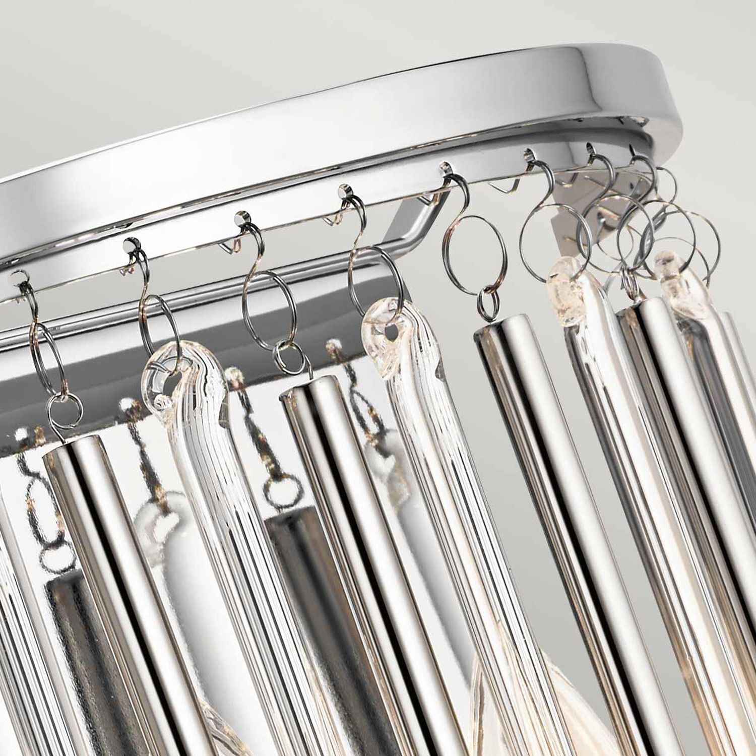 Applique murale cristal H : 31,2 cm chrome poli élégant