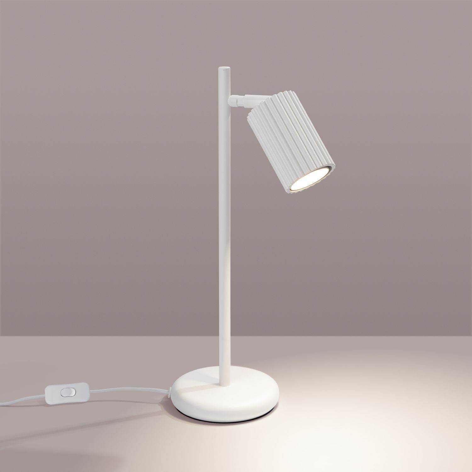 Lampe de bureau Blanc Métal H : 43 cm orientable GU10