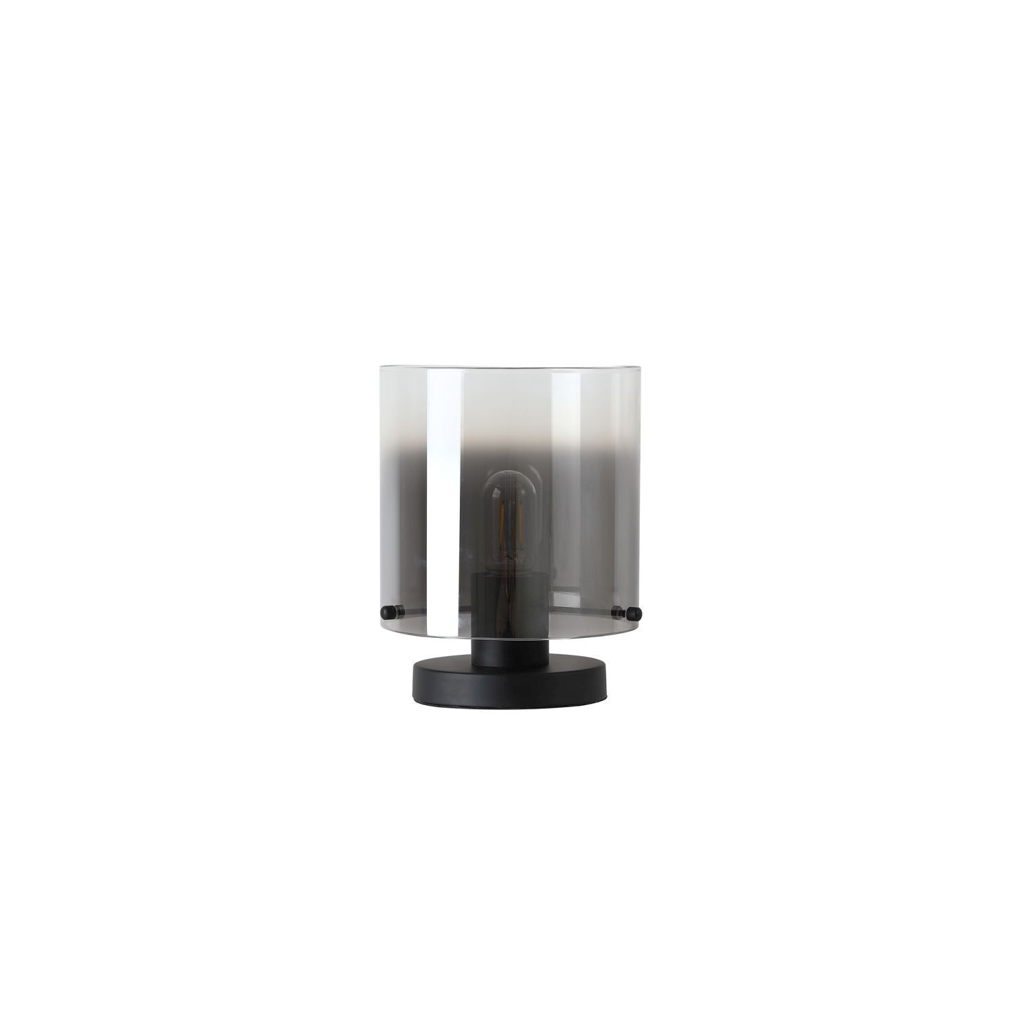 Lampe de table avec interrupteur noir gris fumé 25,5 cm E27