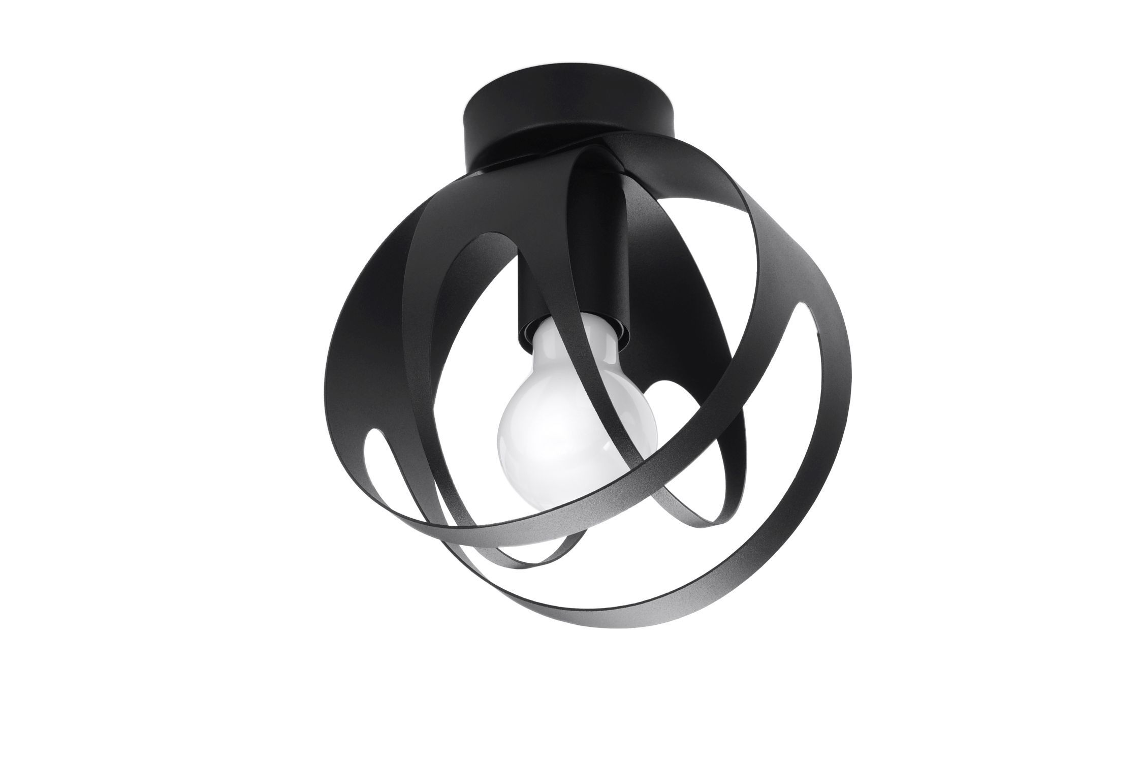 Plafonnier Noir Boule Ø 16 cm petit E27 Moderne