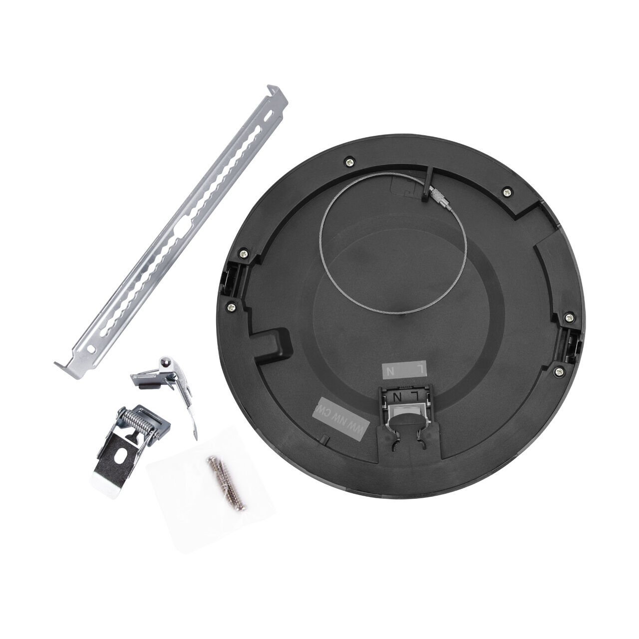 Lampe de plafonnier LED ronde D : 16,7 cm encastré noir Elektronik, Sprecher