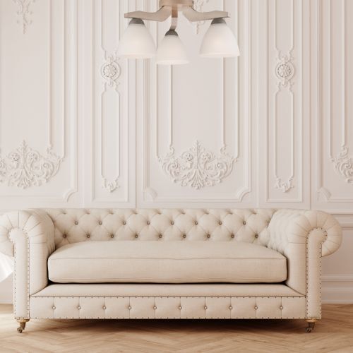 Plafonnier en hêtre blanc bois salon