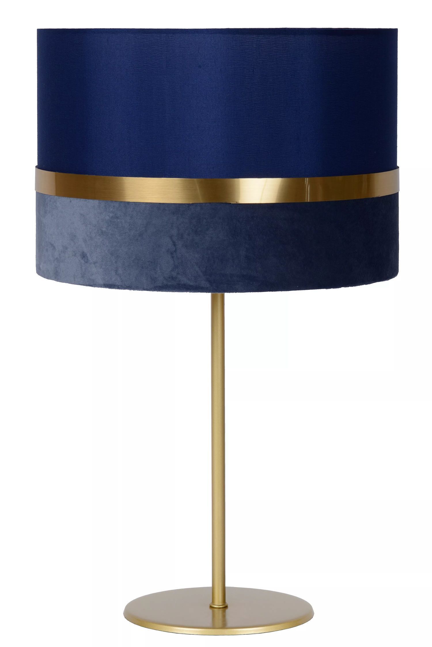 Tischlampe Stoffschirm Blau Gold 50 cm E14 blendarm Lampe, Lampenschirm, Tischlampe