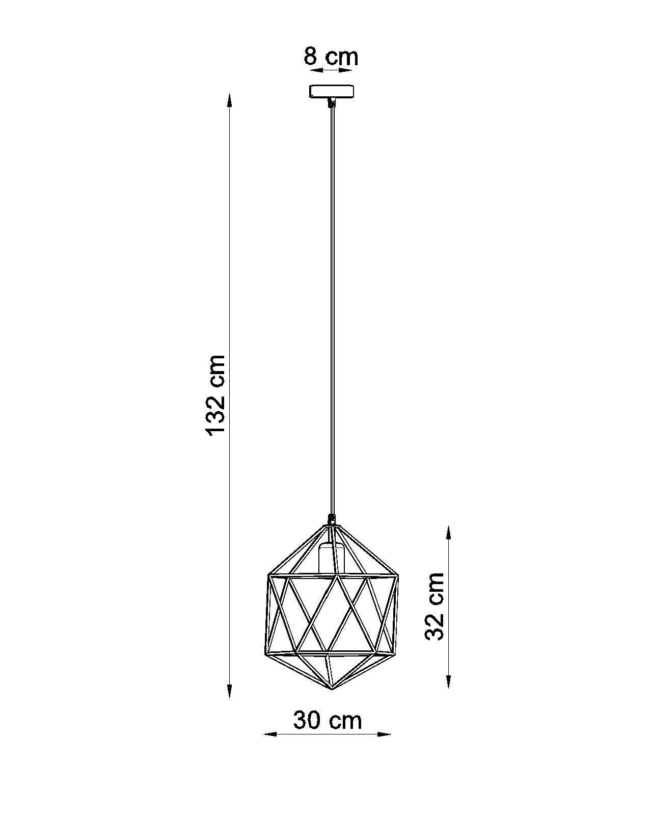 Lampe à suspendre Blanc fil Ø 30 cm géométrique rétro