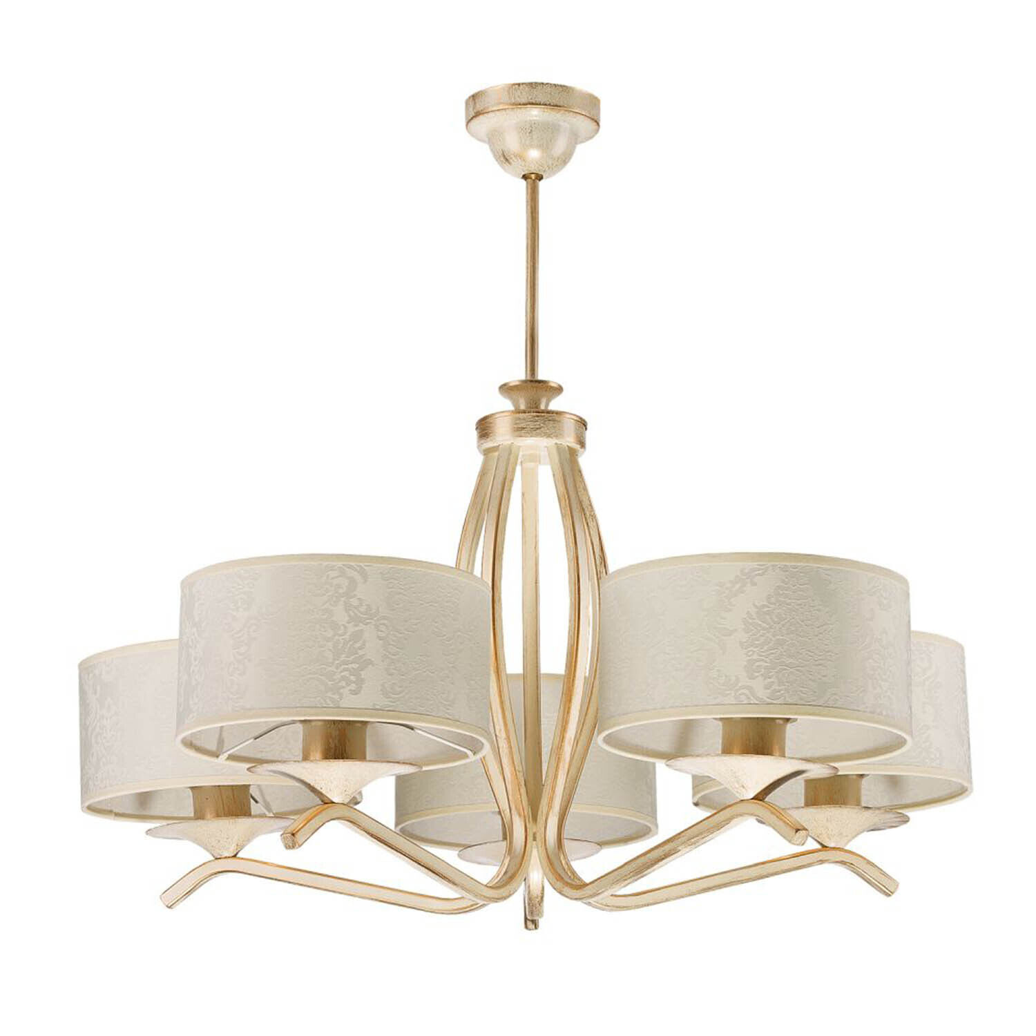 Lampe de plafond or blanc Ø66cm Lampe de table 5xE27 Leuchter, Lampe, Klebeband, Deckenleuchte, Leuchte