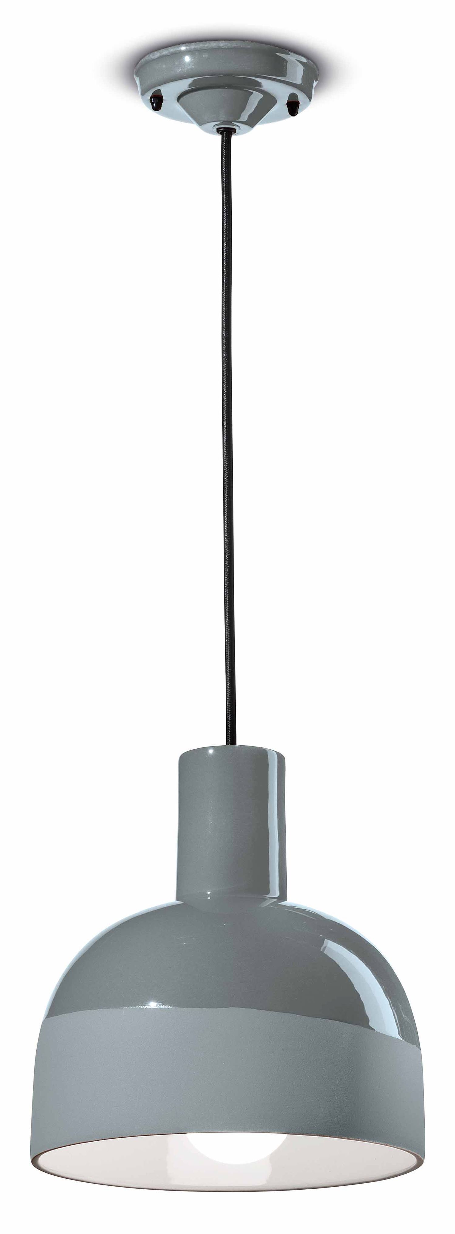 Lampe à suspendre céramique E27 D : 22,5 cm H : max. 146,5 cm Gris