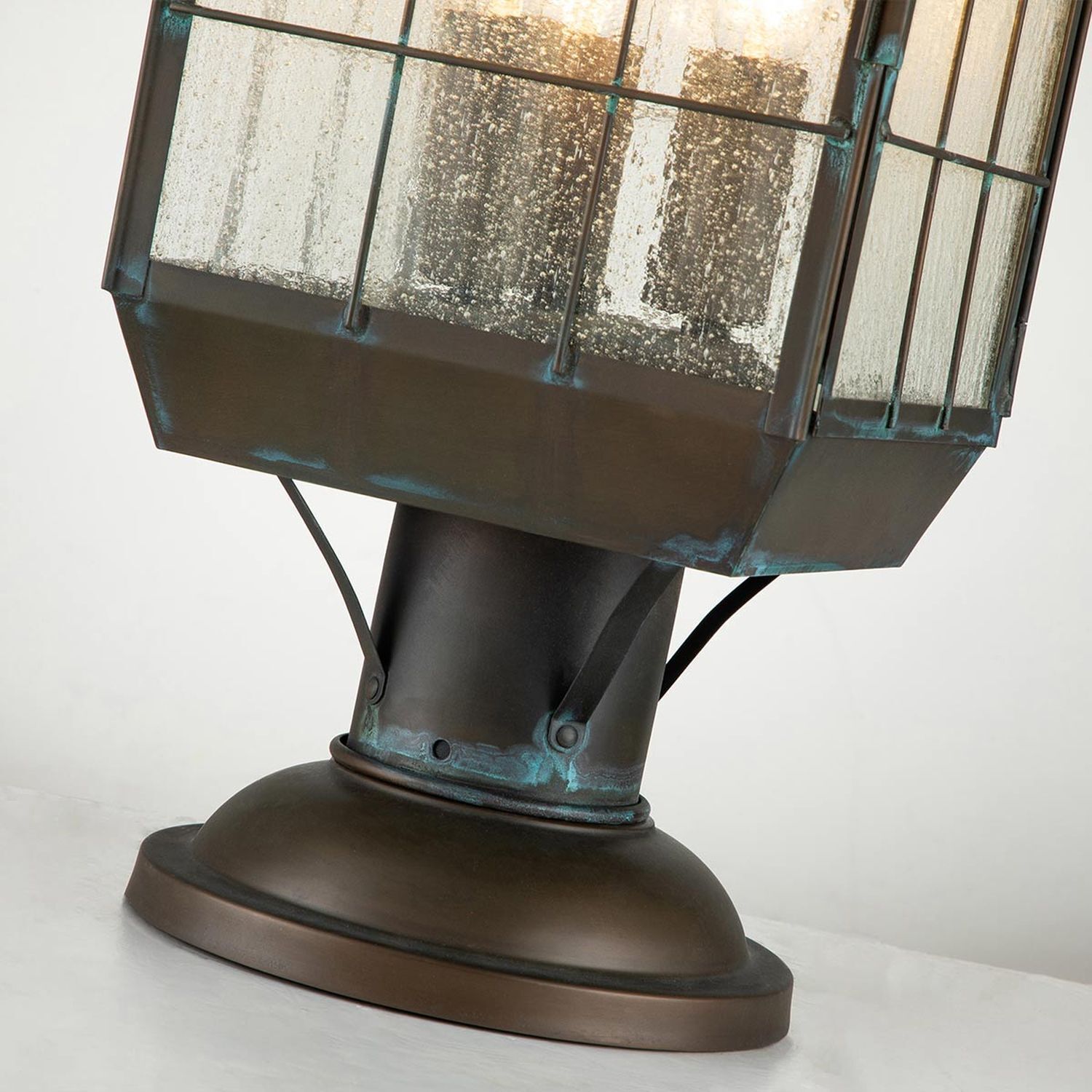 Luminaire de socle extérieur laiton massif verre 56,9 cm IP44 E14 Lampe