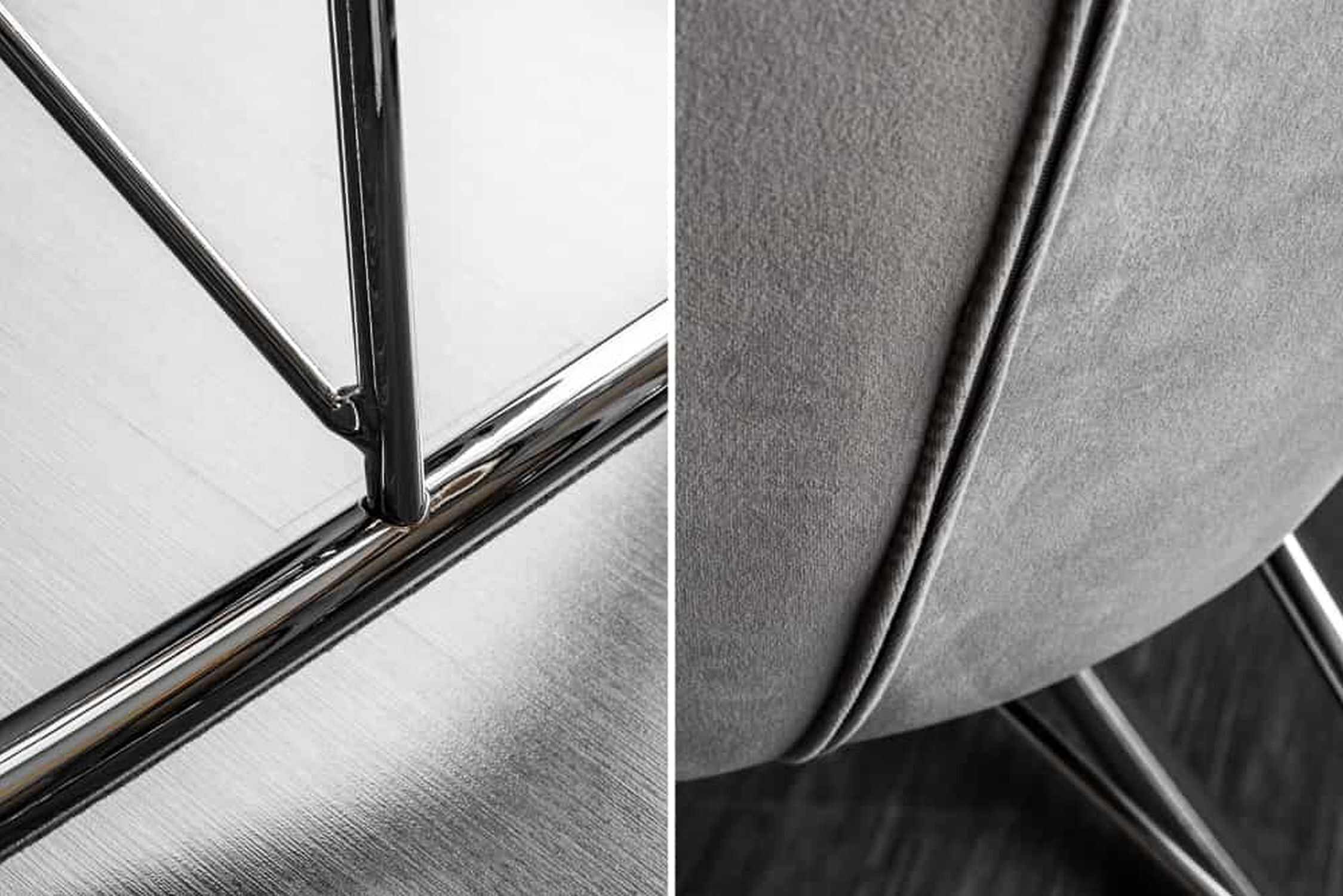 Fauteuil à bascule avec accoudoirs velours métal gris noir Dekoration für Zuhause, Kissen, Innenarchitektur, Tür, Handlauf