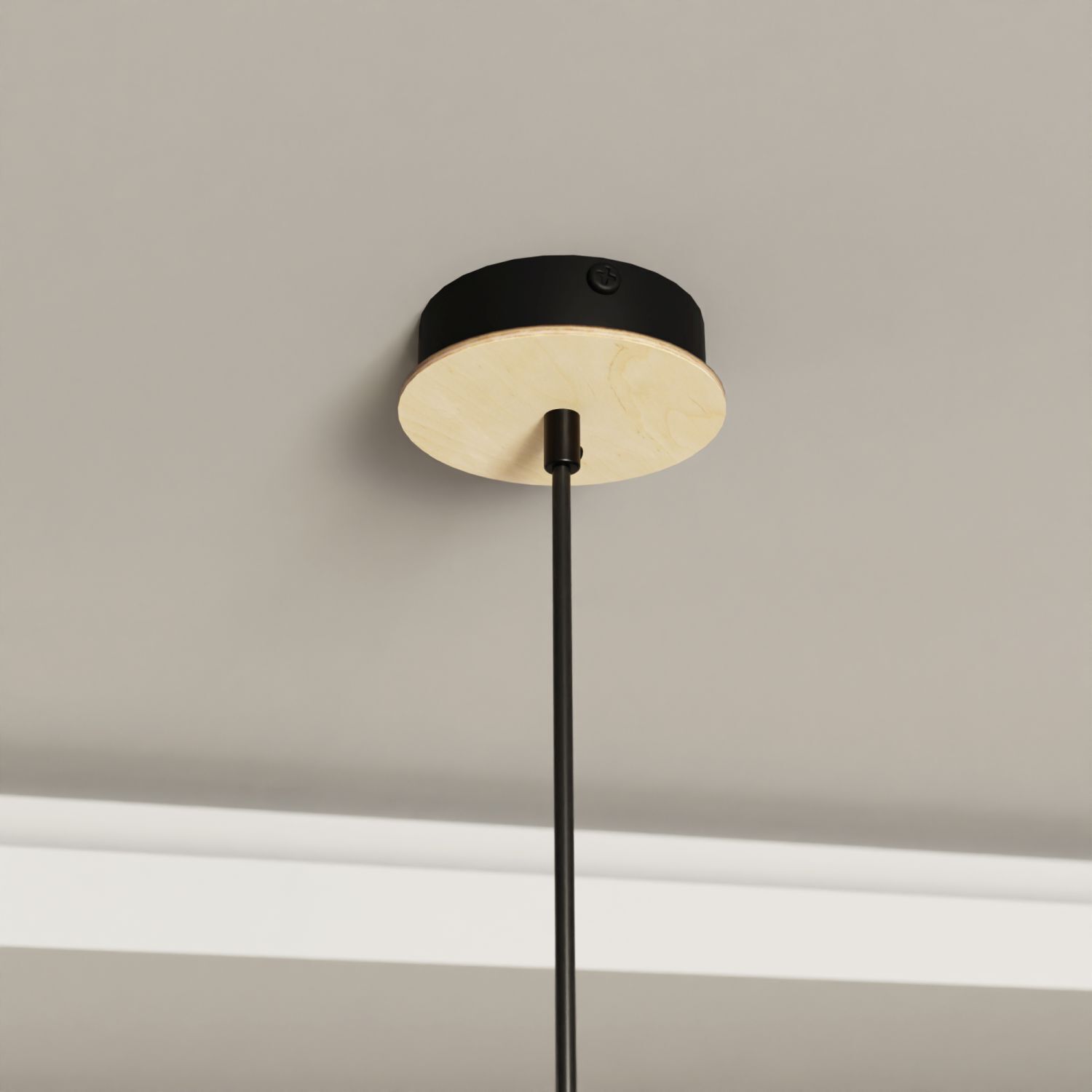 Lampe à suspendre métal Ø 30 cm noir imitation bois E27 Loft