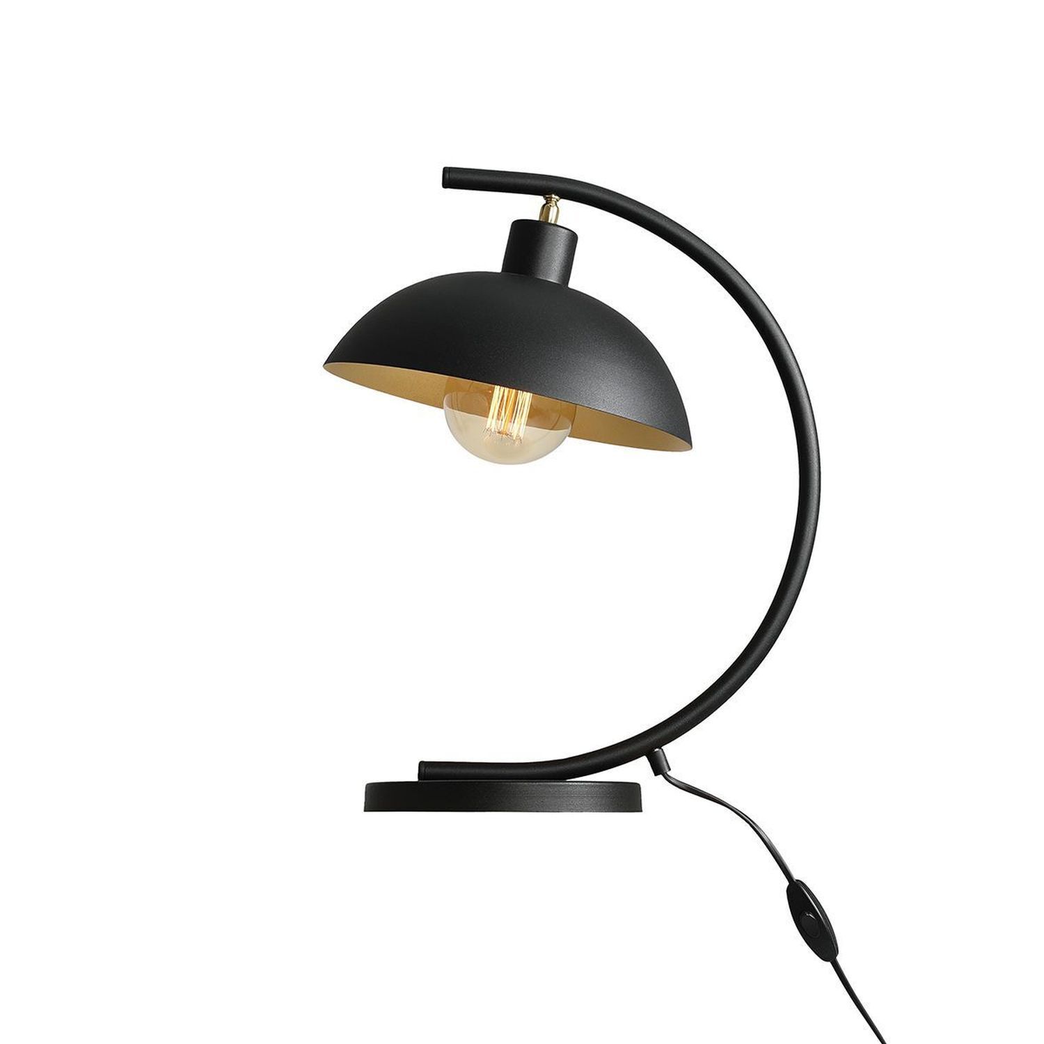 Lampe de table ajustable Métal noir E27 hauteur 40 cm