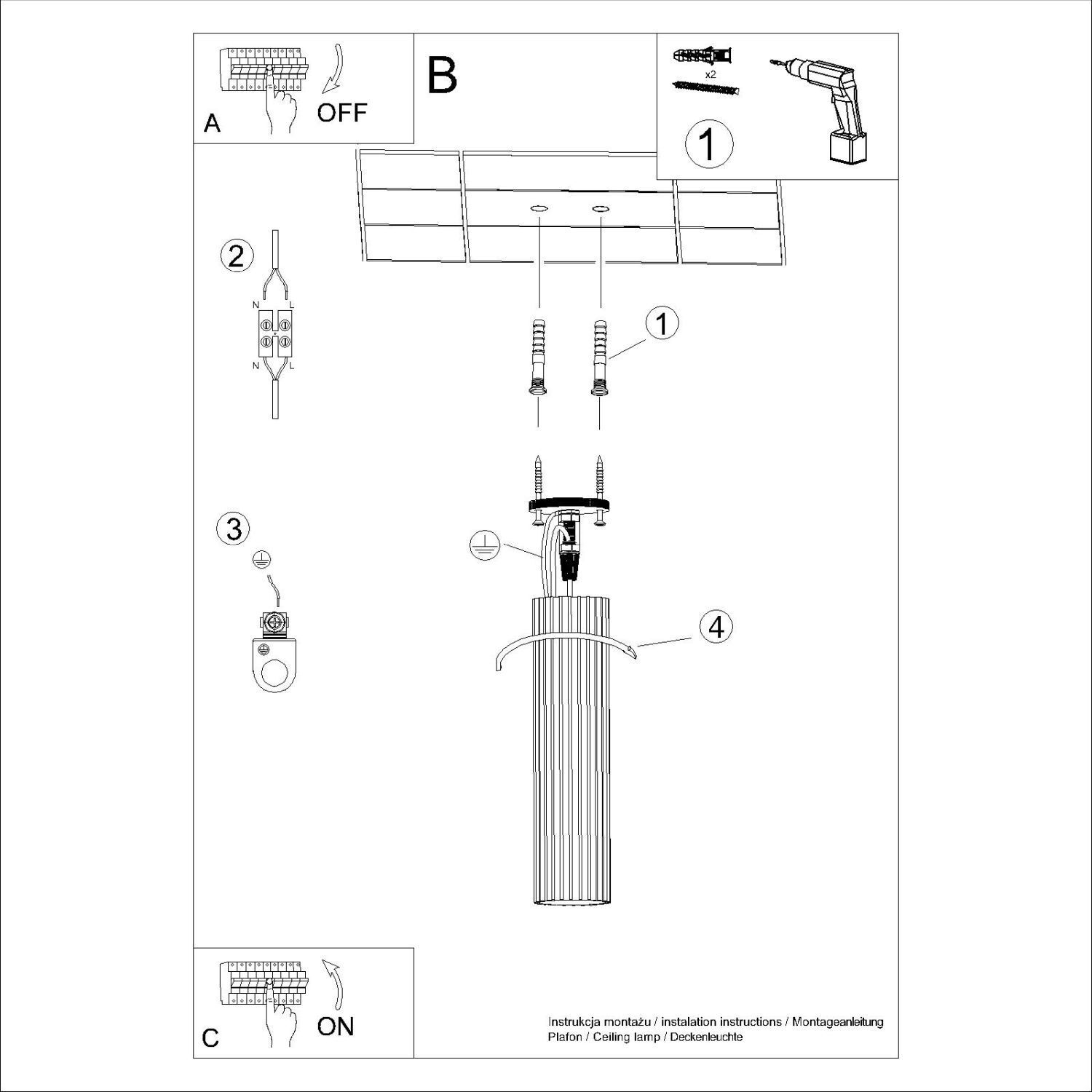 Runde Deckenlampe Aluminium Taupe GU10 H:40 cm Modern CAD-Diagramm, Diagramm