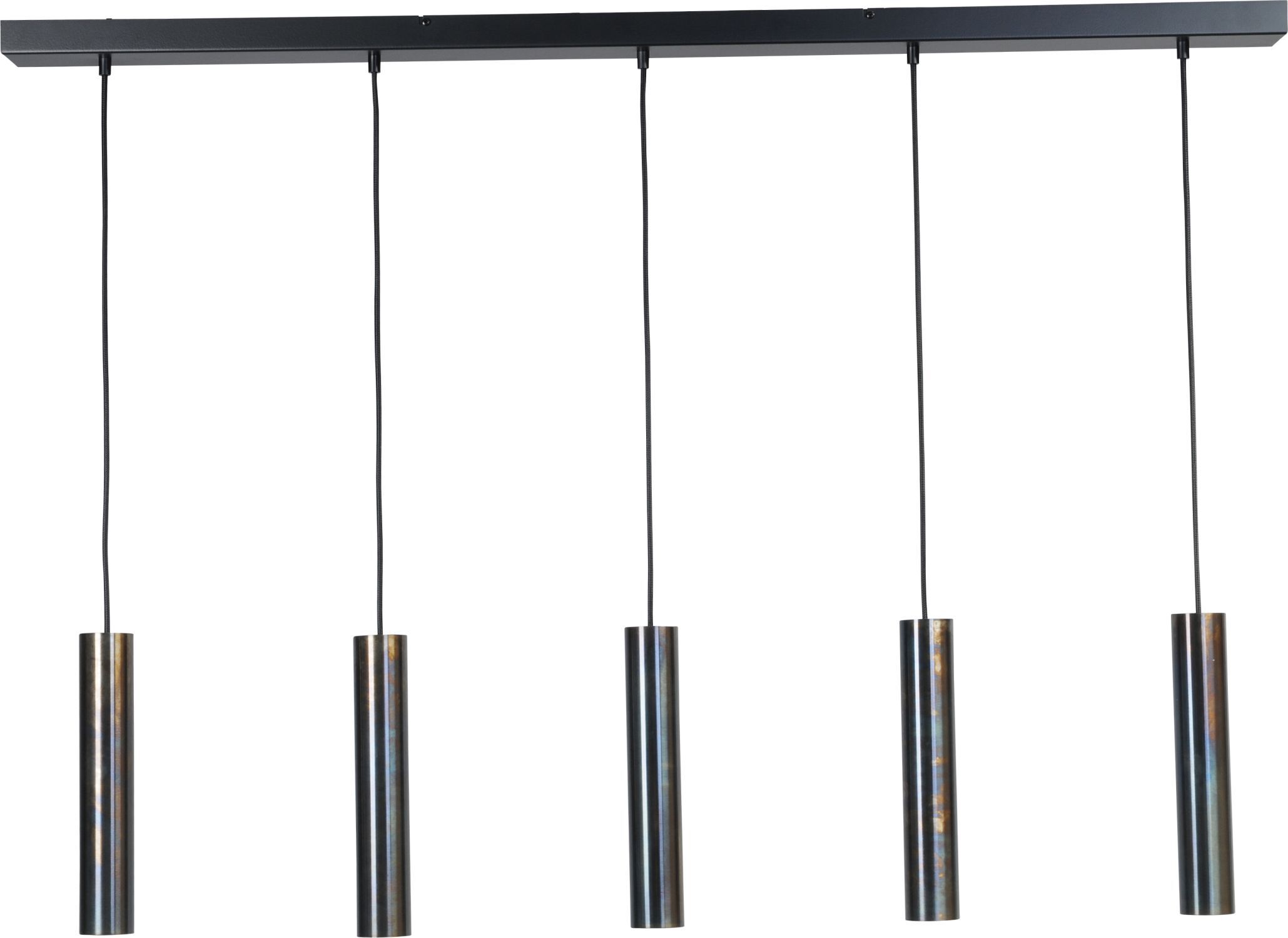 Lampe à suspendre métal réglable allongée noir effet pétrole