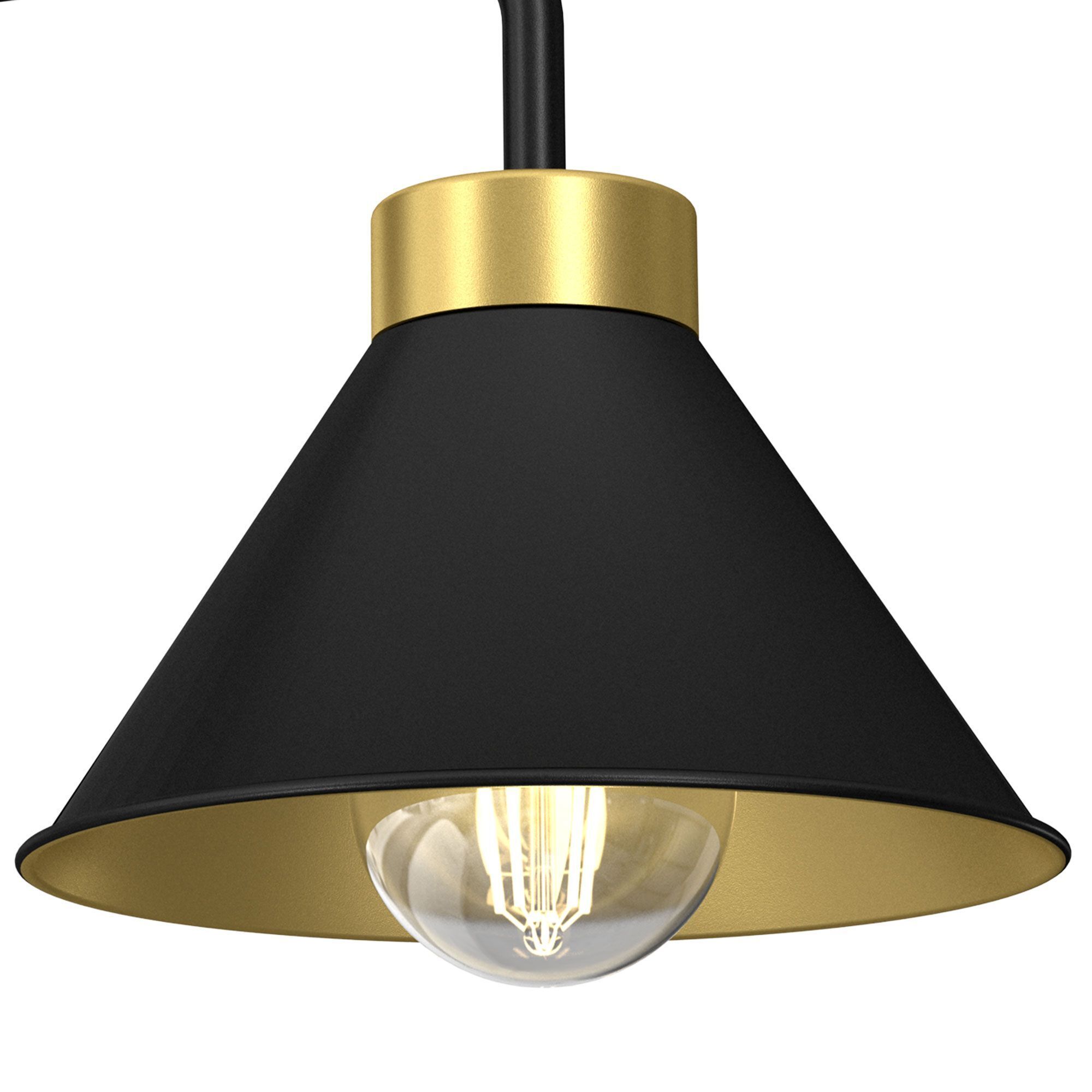 Wandlampe Schwarz Gold E27 Metall Loft Design Lampe, Lampenschirm, Kronleuchter