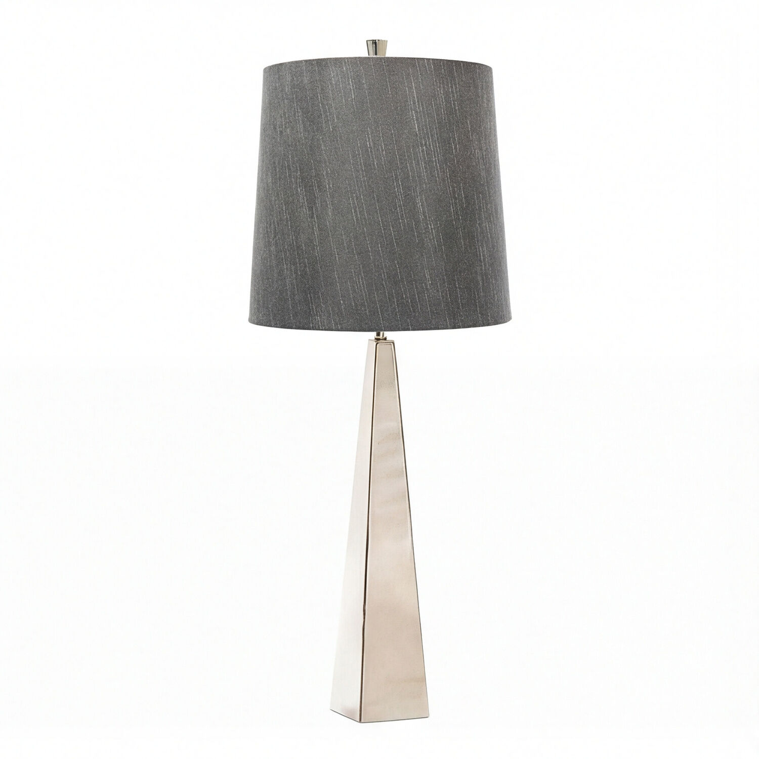 stehleuchte-stehlampe-pilar-1-flammig-nickel-poliert-dunkelgrau-modern-design-01 Tischlampe, Stehlampe, Metall, Grau, Schirm