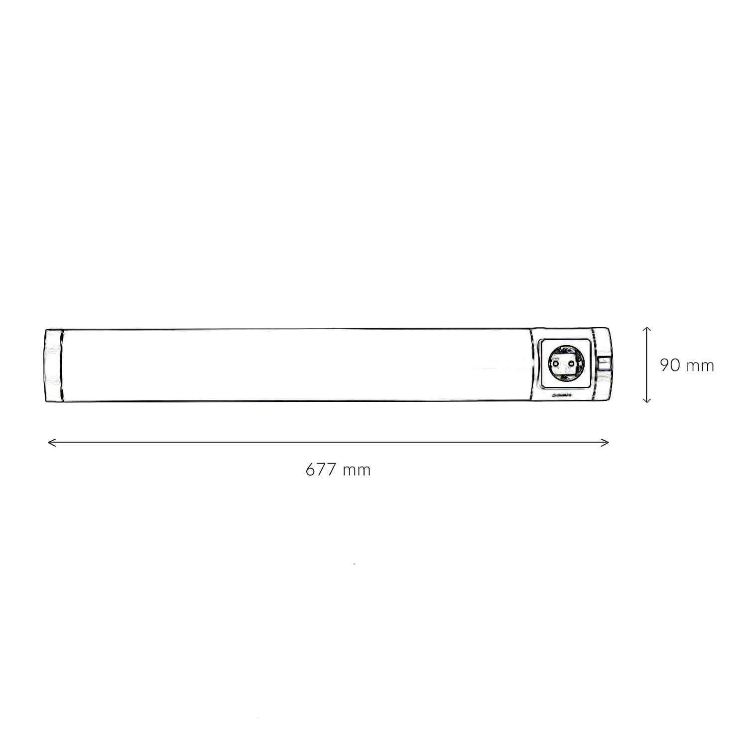 Lampe LED à encastrer dans la cuisine avec prise de courant 67cm