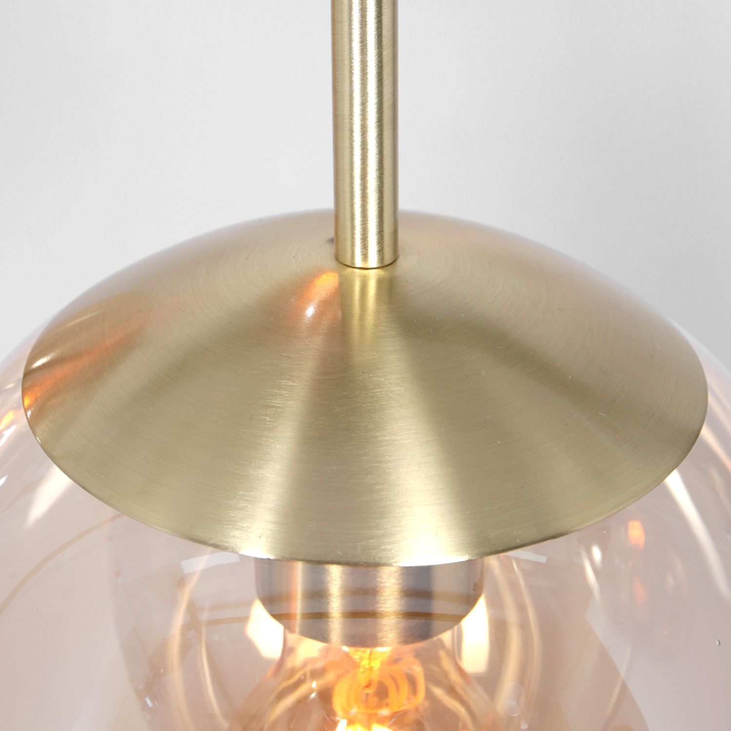 Suspension ronde verre en ambre Ø60 cm E27 Moderne