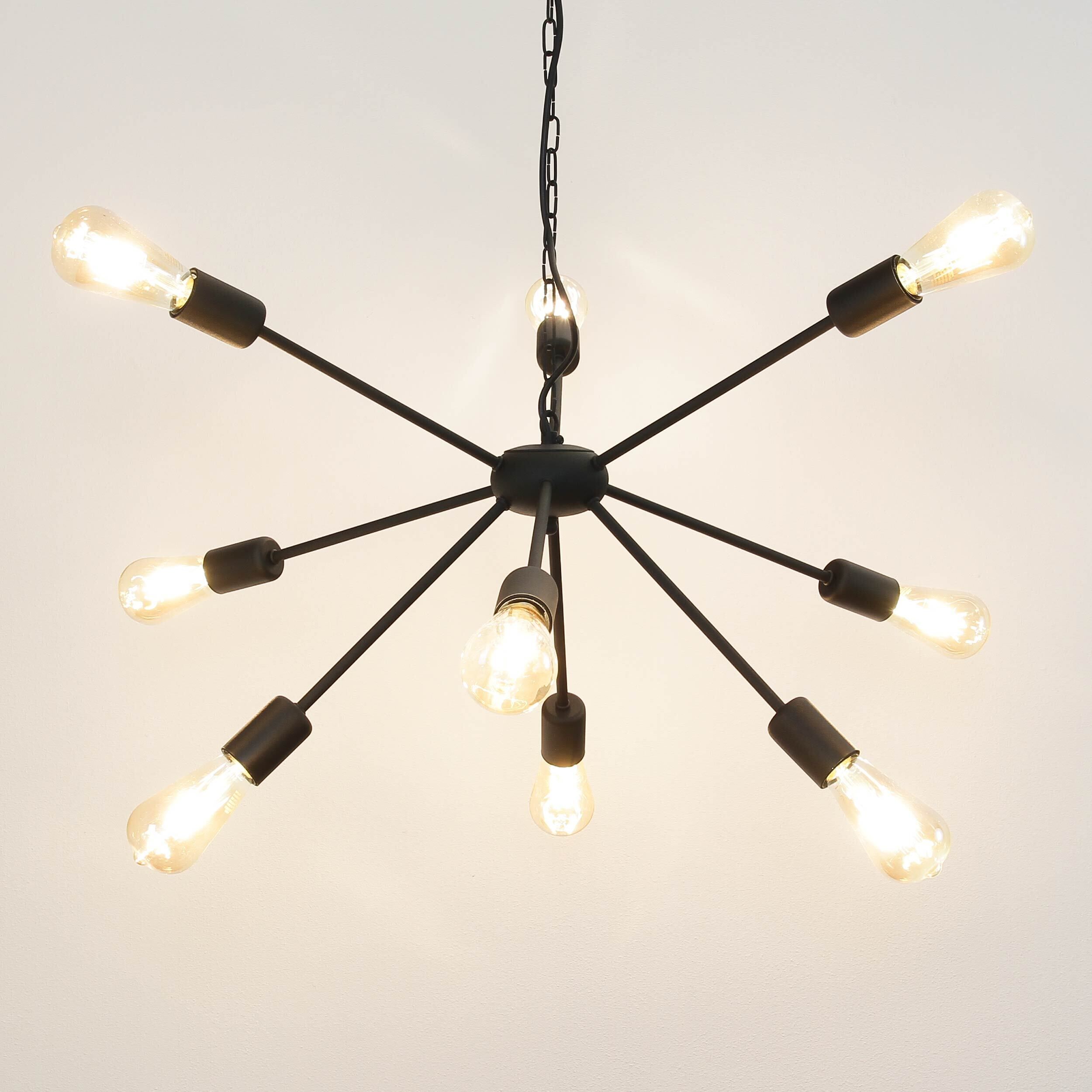 Lampe à suspendre en noir Ø77cm 9-flmg Leuchter, Lampe, Leuchte, Deckenleuchte