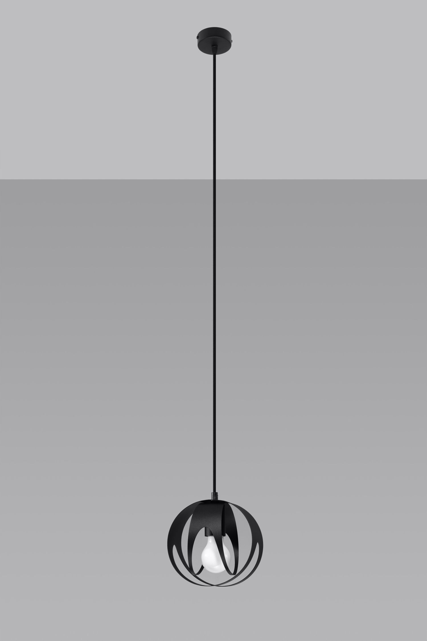 Lampe à suspendre Noir Ø 16 cm rond métal boule E27